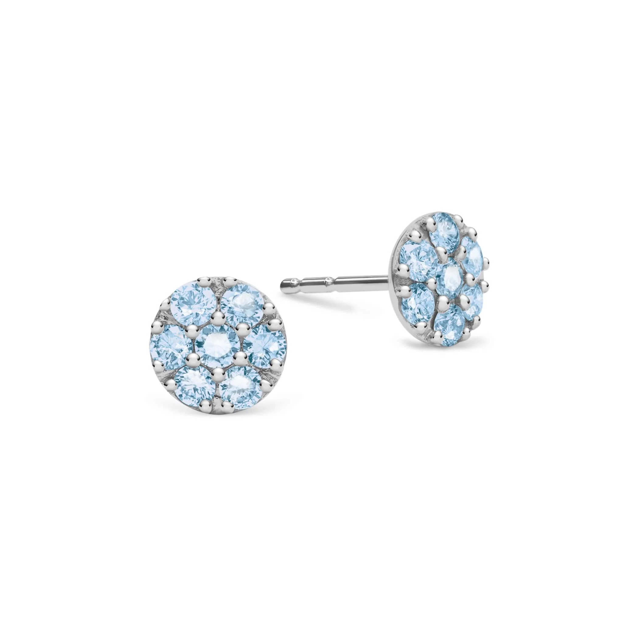 Rosecliff Nantucket Blue Topaz Mini Stud Earrings in Solid 14k Gold (December) - Image 5