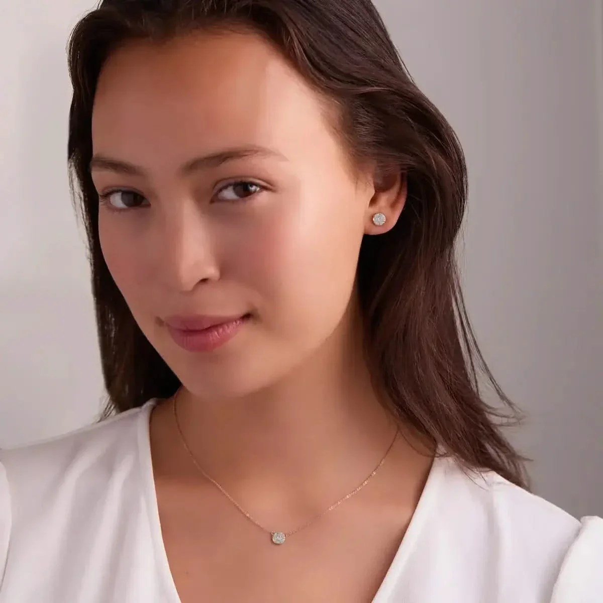 Rosecliff Opal Mini Necklace in Solid 14k Gold (October) - Image 2
