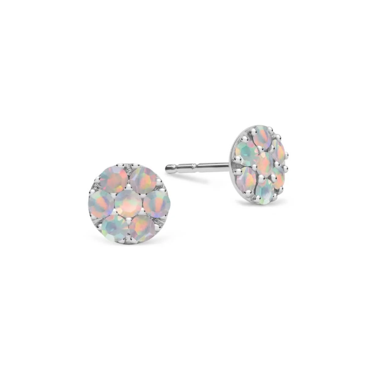 Rosecliff Opal Mini Stud Earrings in Solid 14k Gold (October) - Image 5