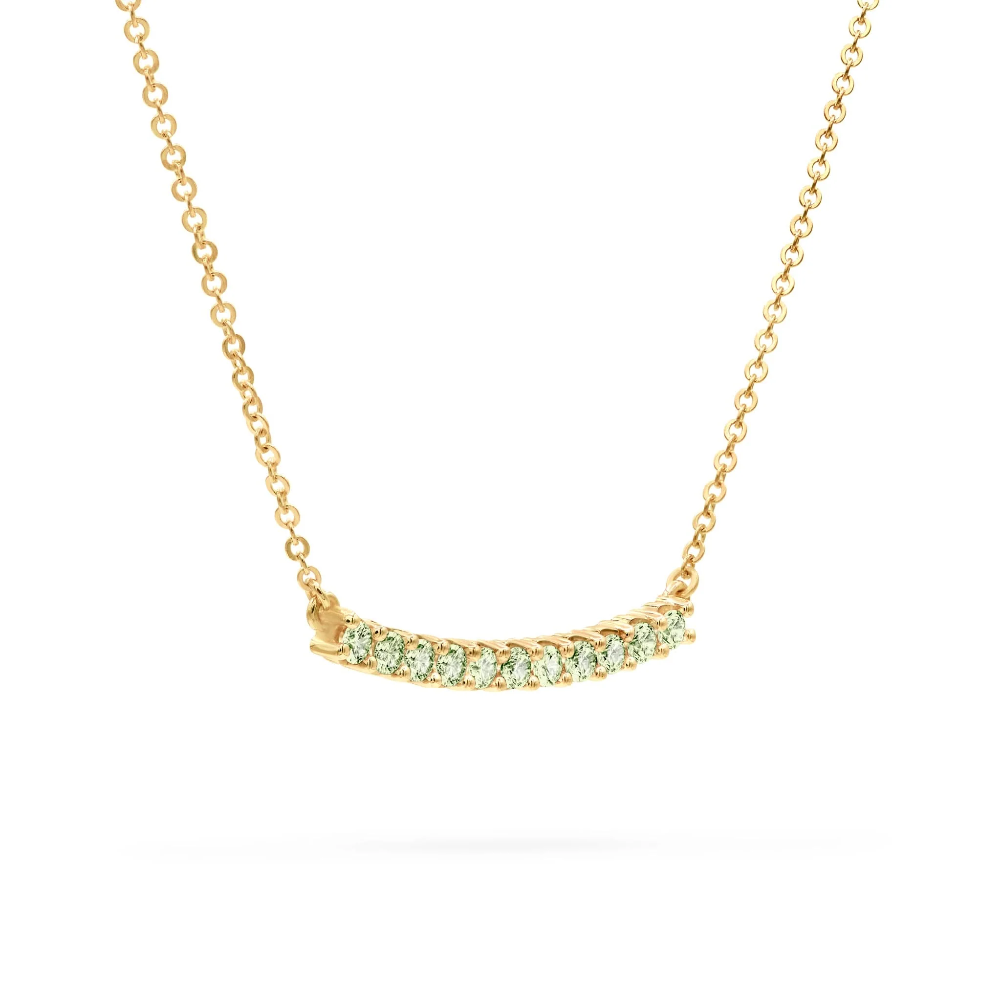 Rosecliff Peridot Bar Necklace in 14k Gold (August) - Image 4