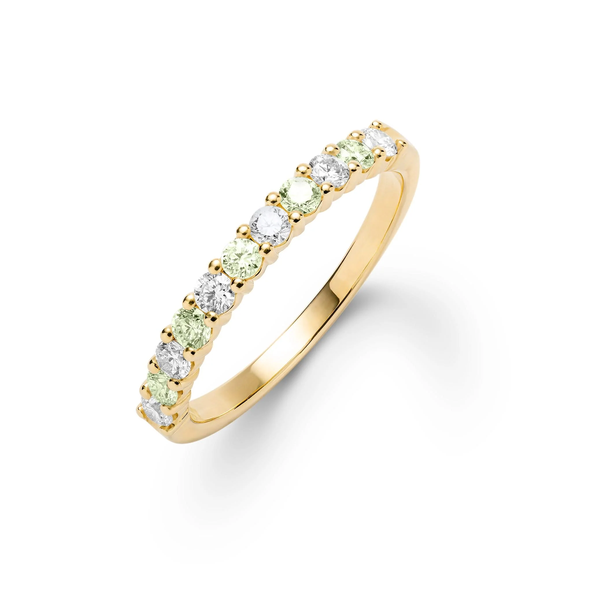 Rosecliff Diamond & Peridot Stackable Ring in 14k Gold (August)