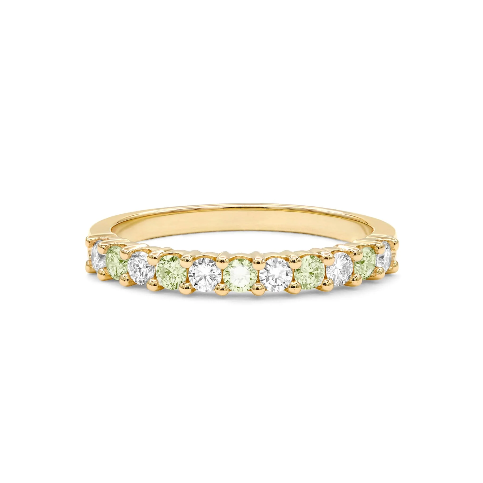 Rosecliff Diamond & Peridot Stackable Ring in 14k Gold (August) - Image 5
