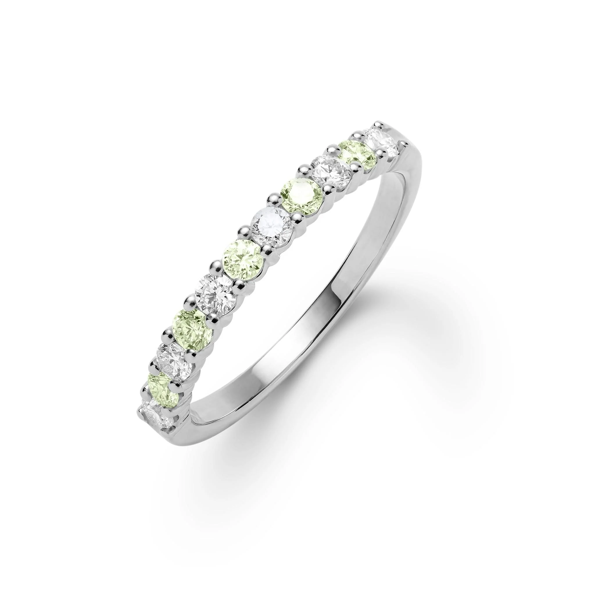 Rosecliff Diamond & Peridot Stackable Ring in 14k Gold (August) - Image 7