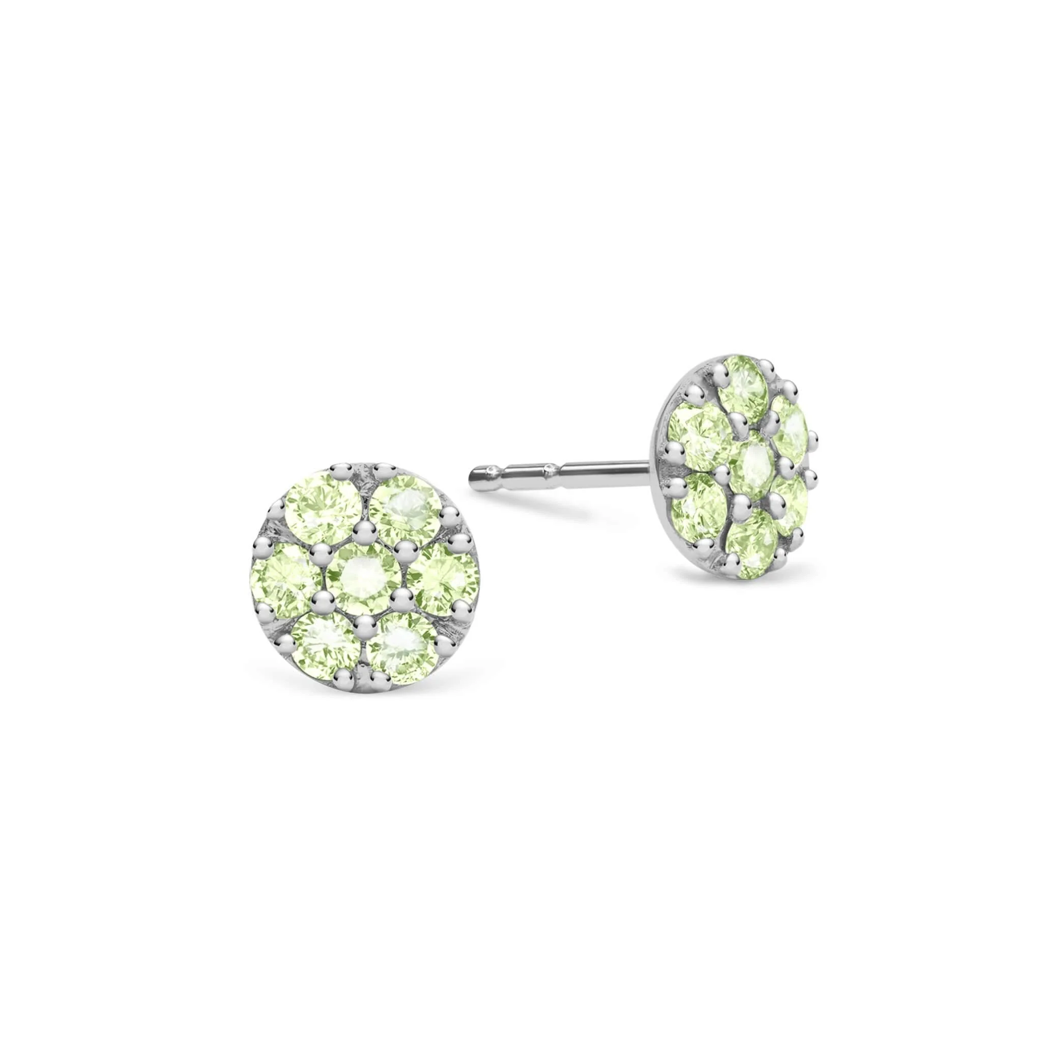 Rosecliff Peridot Mini Stud Earrings in Solid 14k Gold (August) - Image 5