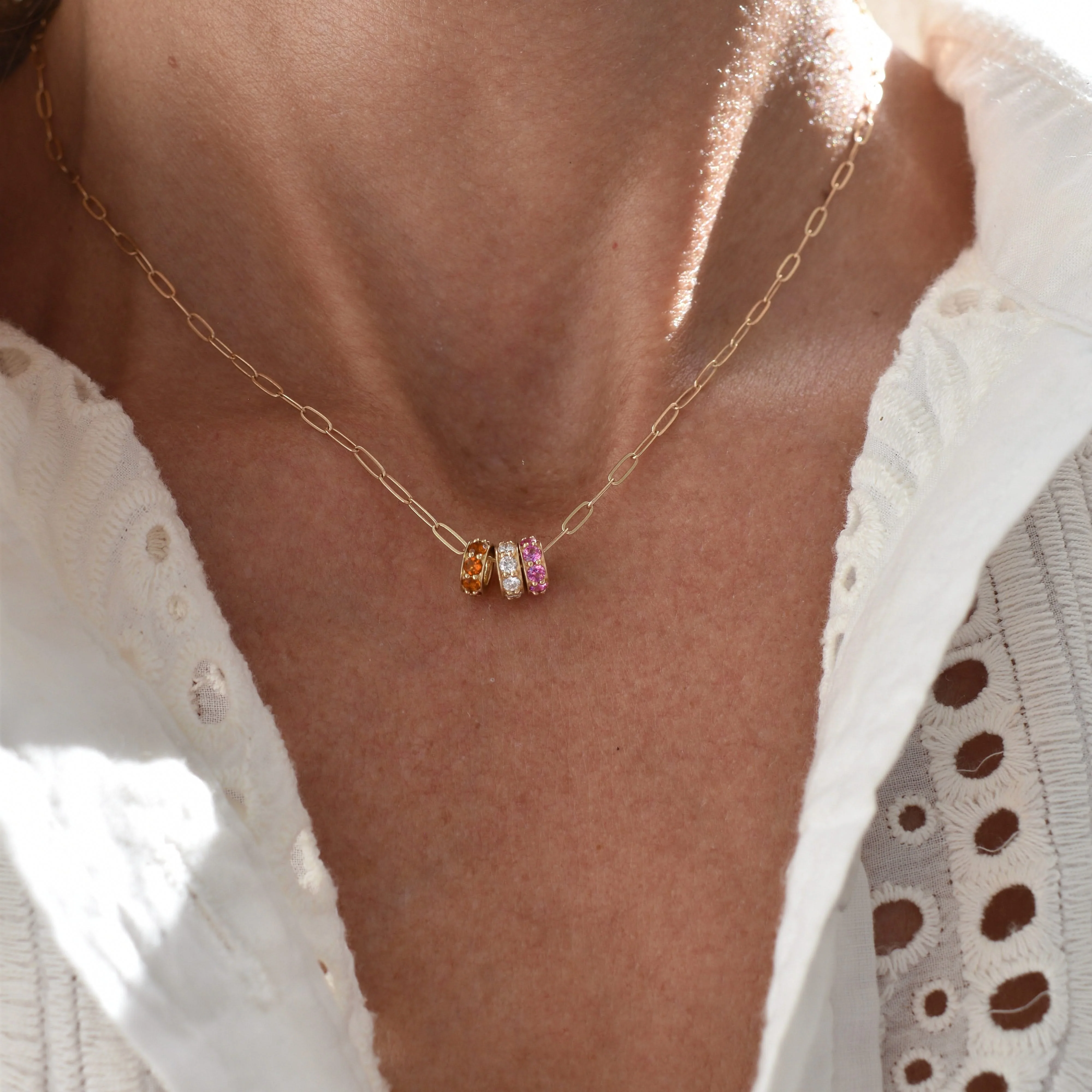 Rosecliff Pink Sapphire Bead in 14k Gold (October) - Image 13