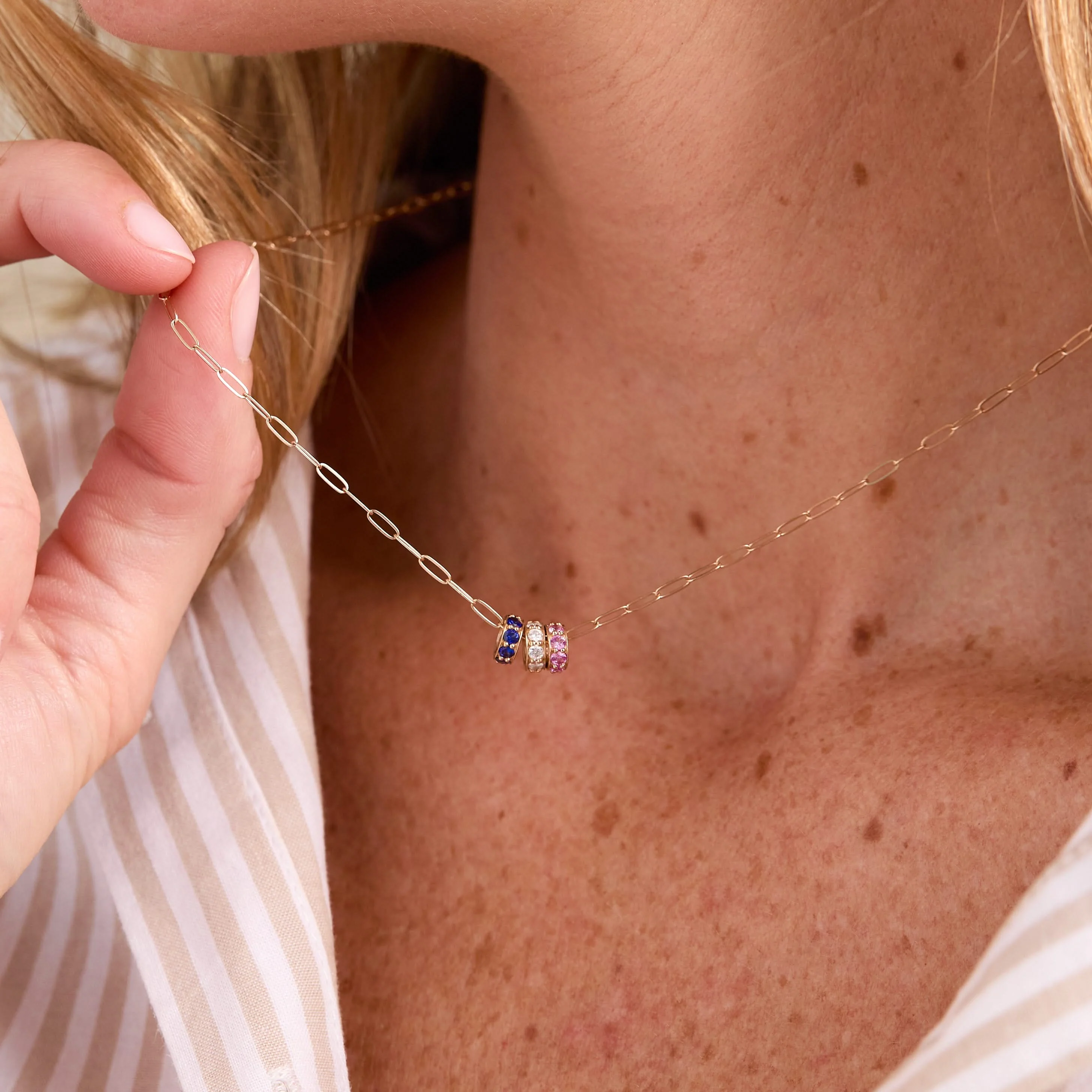 Rosecliff Pink Sapphire Bead in 14k Gold (October) - Image 6
