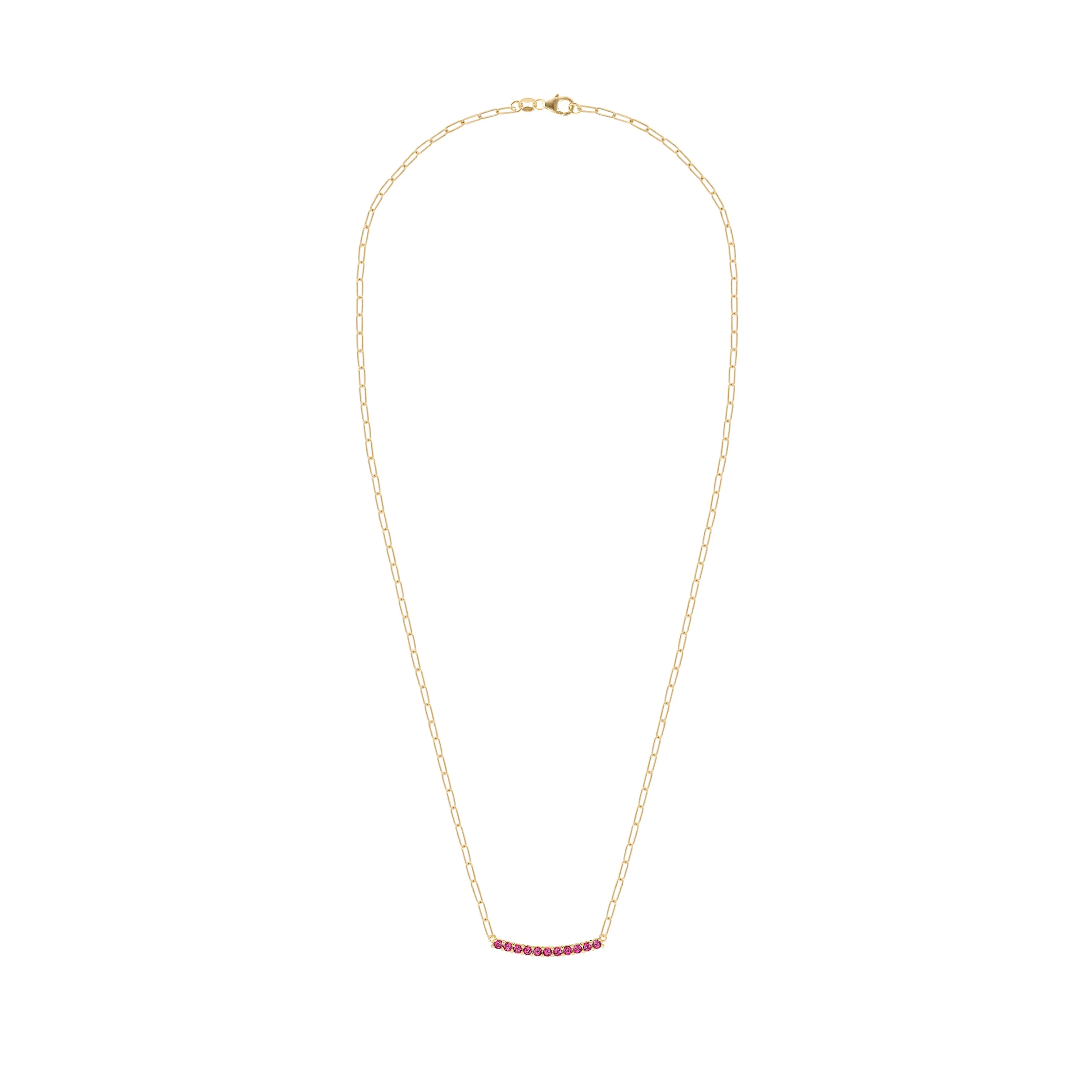 Rosecliff Ruby Bar Adelaide Mini Necklace in 14k Gold (July) - Image 5