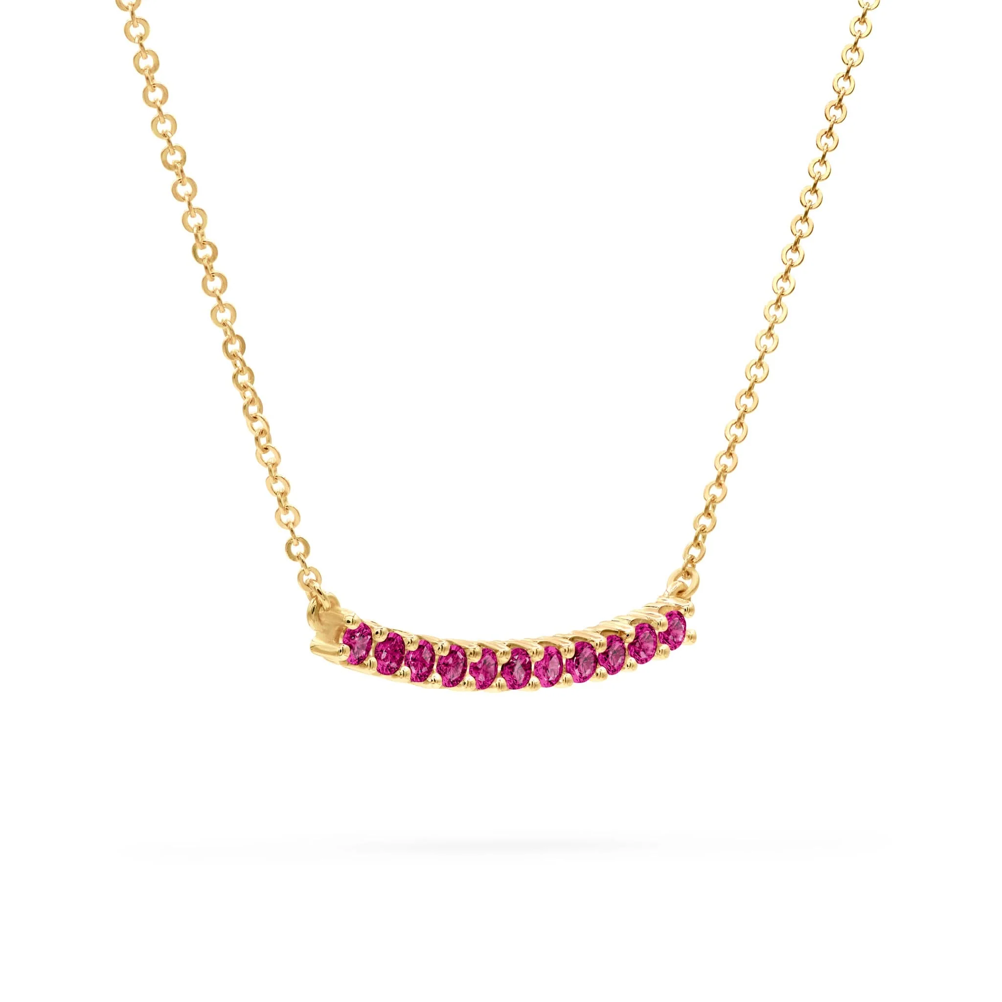 Rosecliff Ruby Bar Necklace in 14k Gold (July) - Image 4