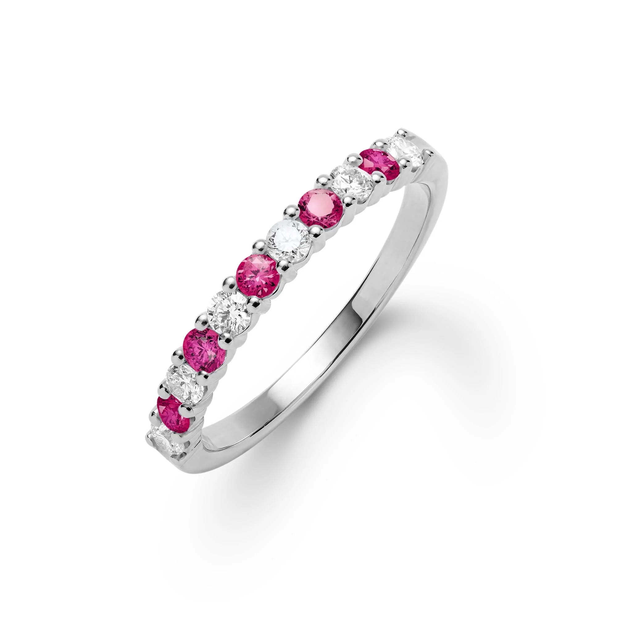 Rosecliff Diamond & Ruby Stackable Ring in 14k Gold (July) - Image 7