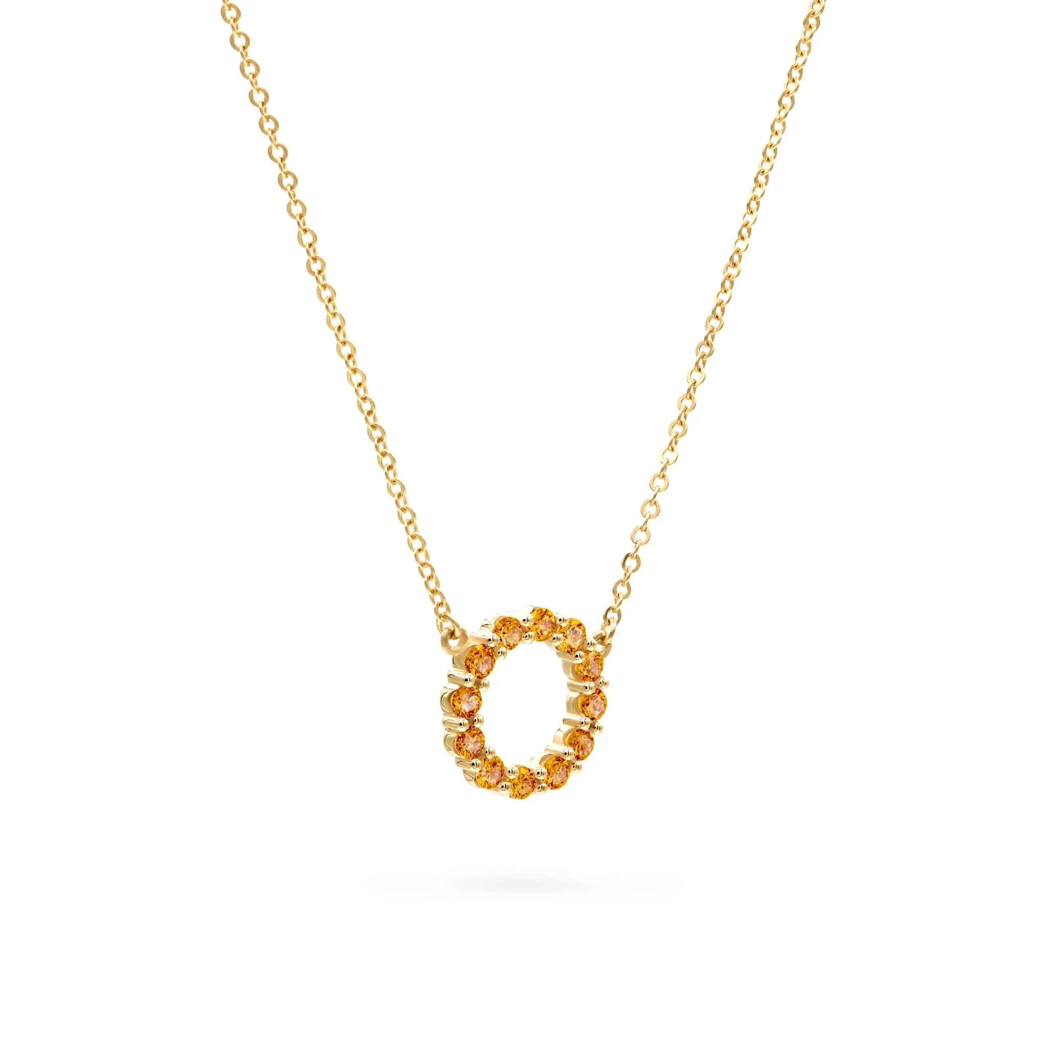 Rosecliff Small Circle Citrine Necklace in 14k Gold (November) - Image 4