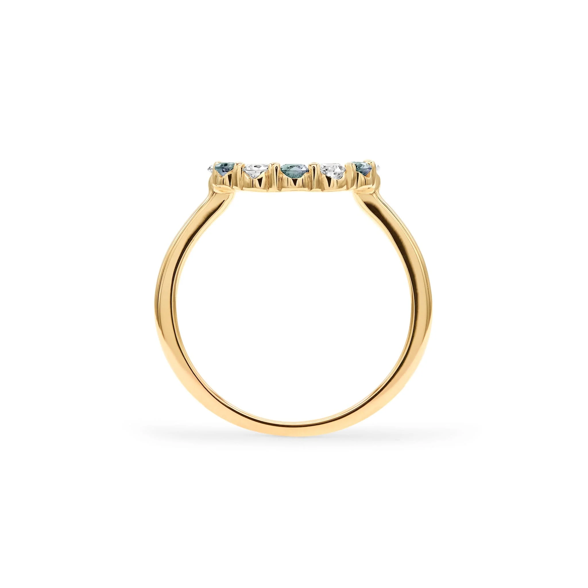 Rosecliff Small Circle Diamond & Alexandrite Ring in 14k Gold (June) - Image 4