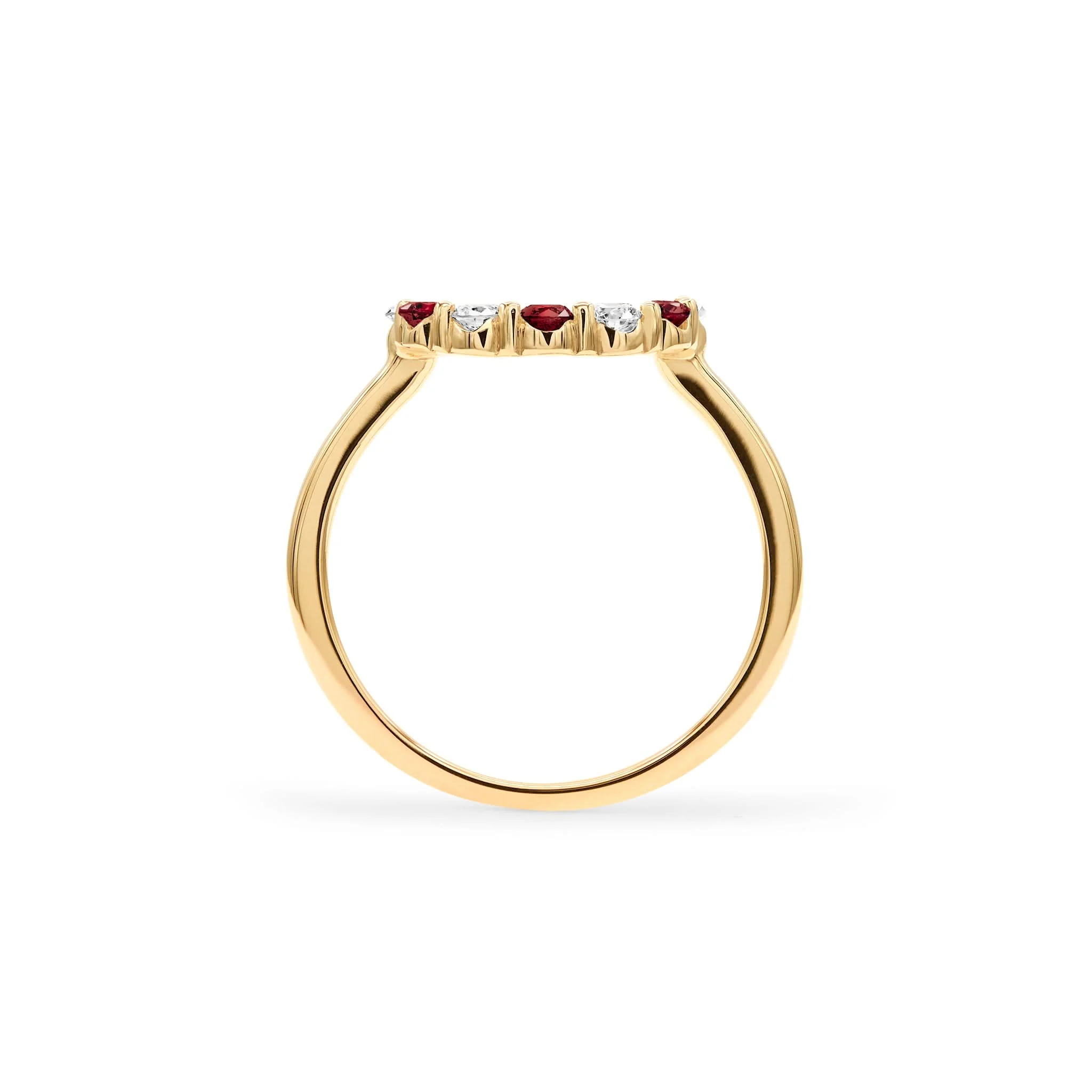 Rosecliff Small Circle Diamond & Garnet Ring in 14k Gold (January) - Image 4