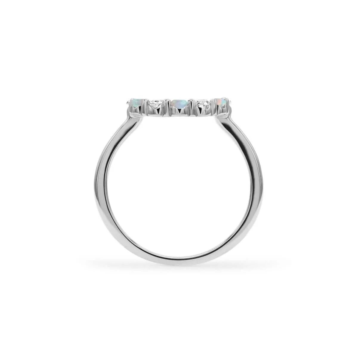 Rosecliff Small Circle Diamond & Opal Ring in 14k Gold (October) - Image 7