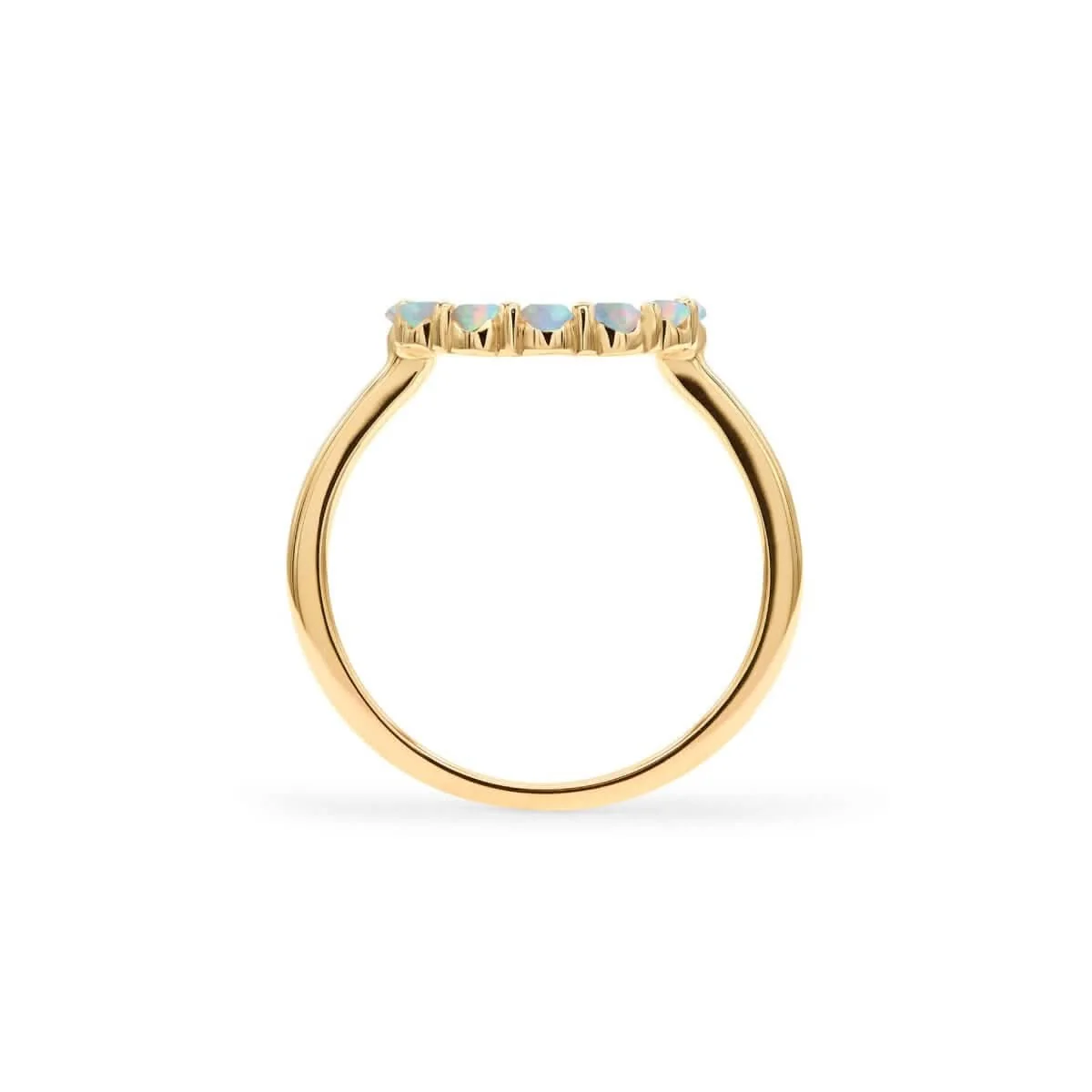 Rosecliff Small Circle Opal Ring in 14k Gold (October) - Image 4