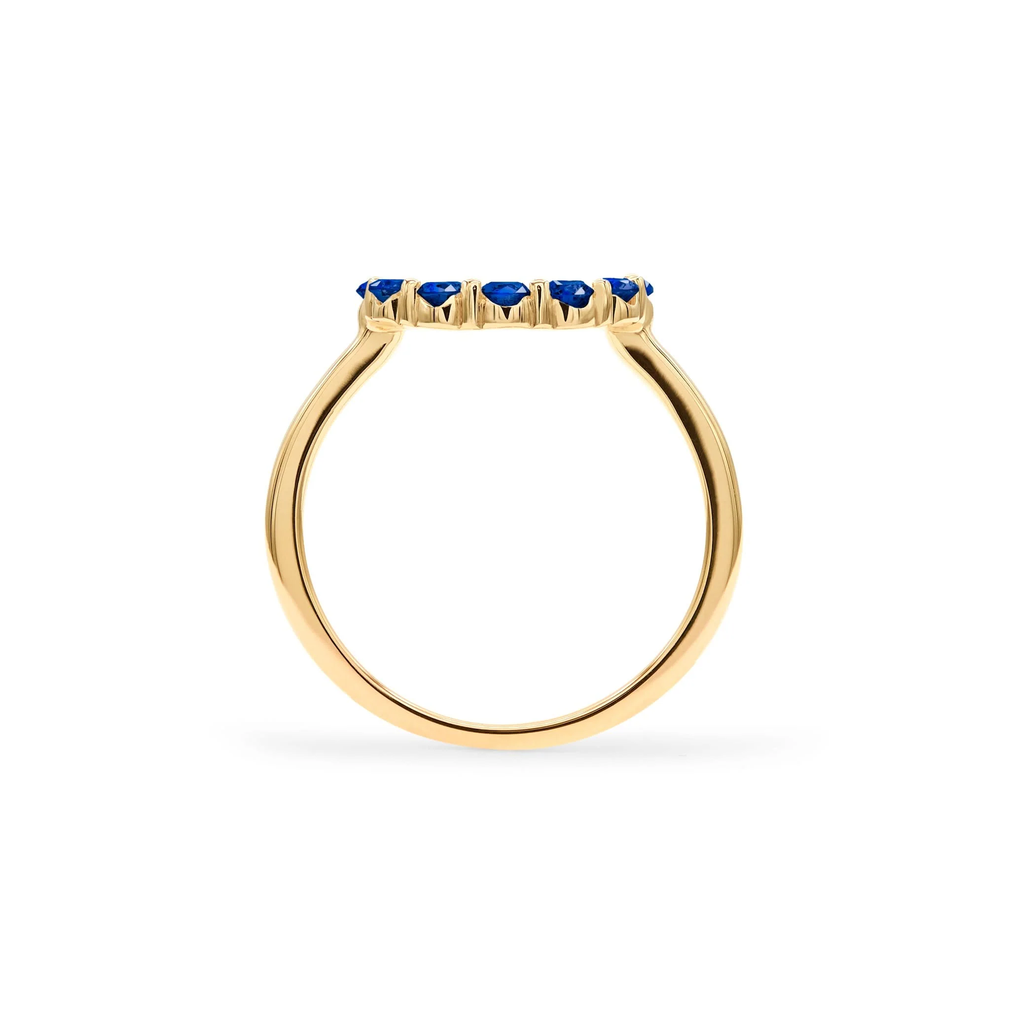 Rosecliff Small Circle Sapphire Ring in 14k Gold (September) - Image 4
