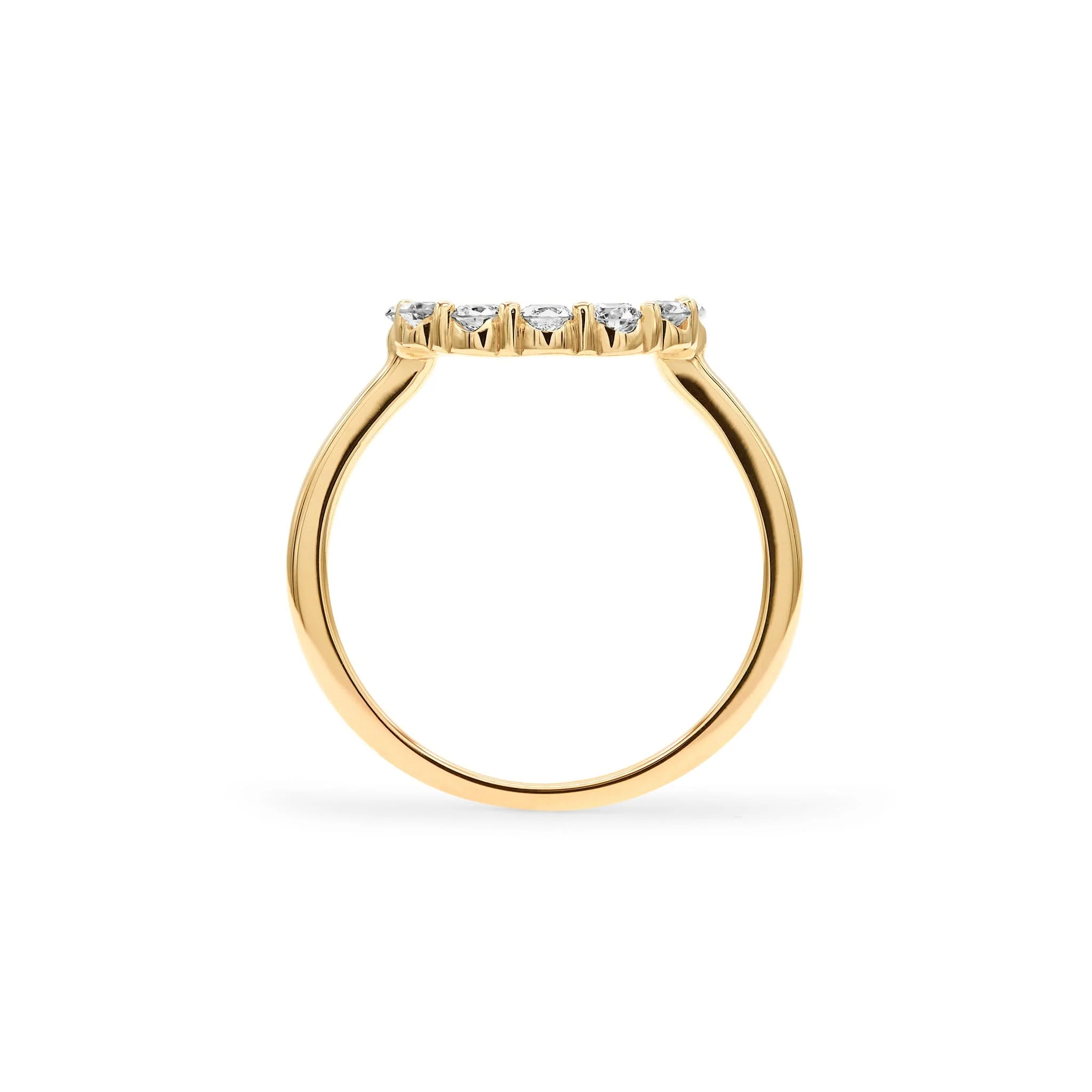Rosecliff Small Circle White Topaz Ring in 14k Gold (April) - Image 4