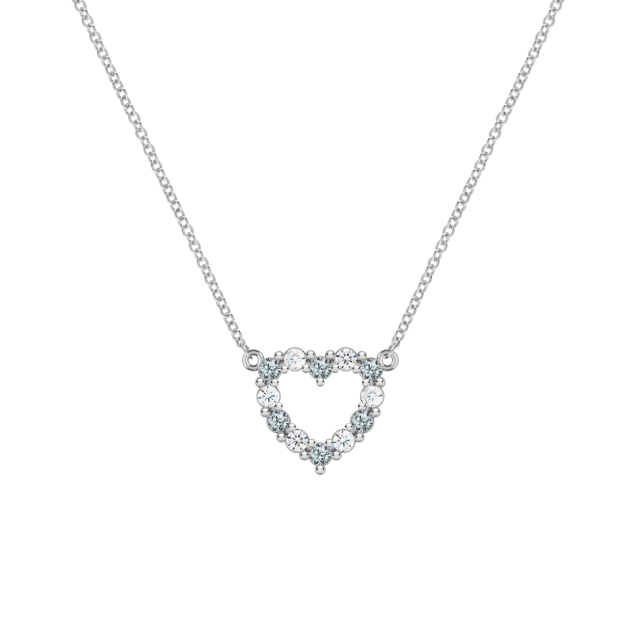 Rosecliff Small Heart Diamond & Alexandrite Necklace in 14k Gold (June) - Image 8