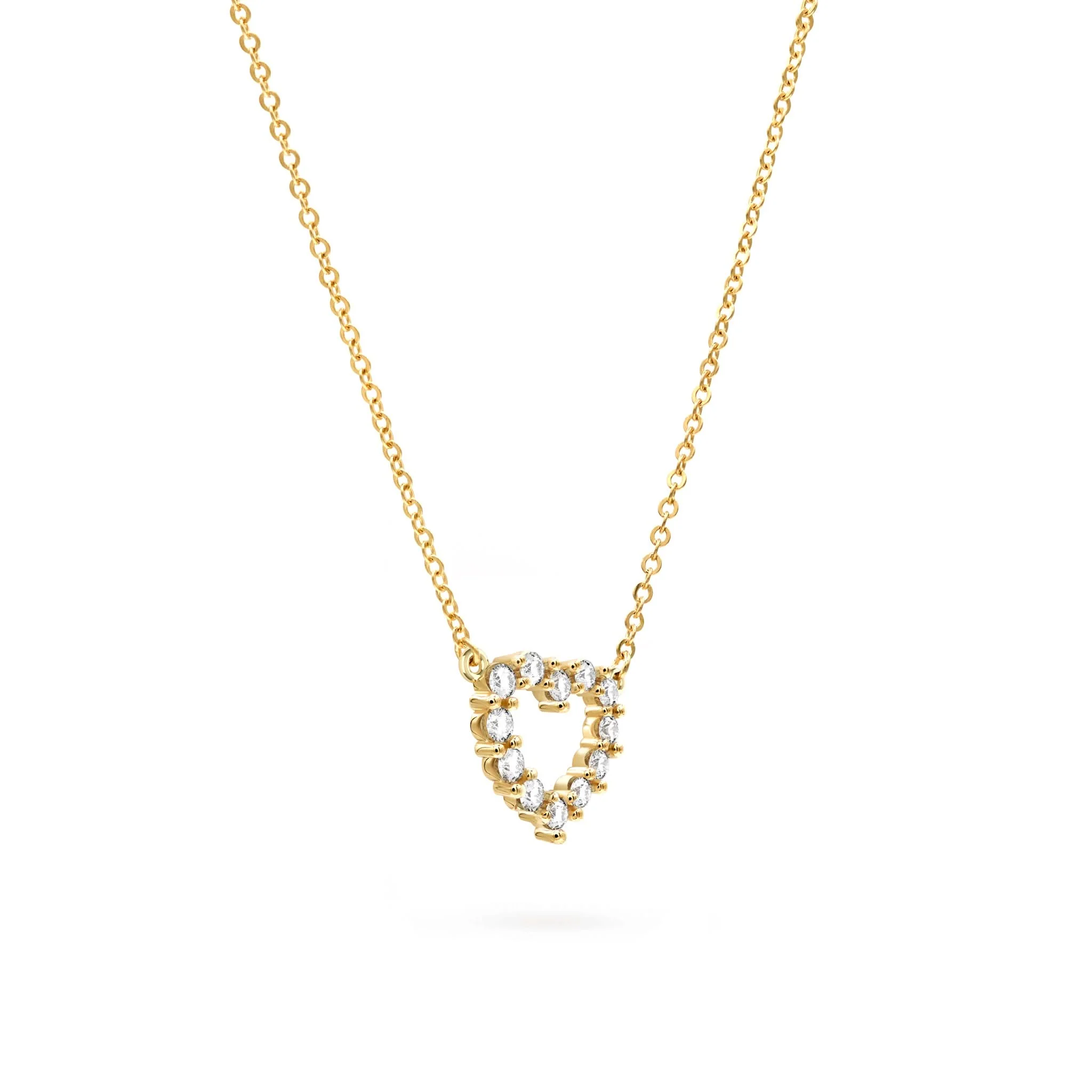 Rosecliff Small Heart Diamond Necklace in 14k Gold (April) - Image 4