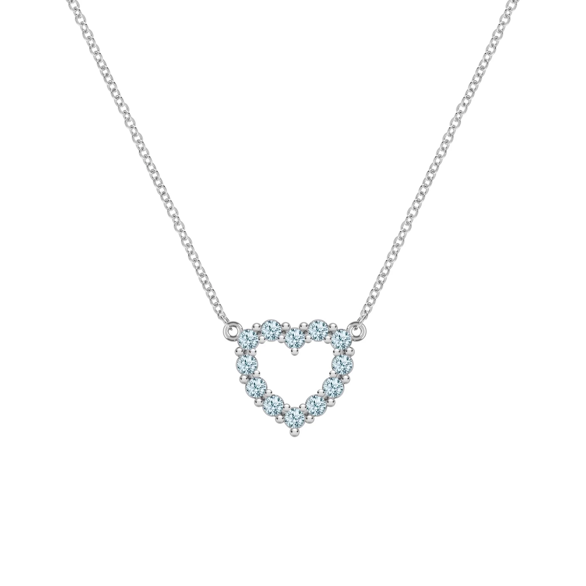 Rosecliff Small Heart Nantucket Blue Topaz Necklace in 14k Gold (December) - Image 9