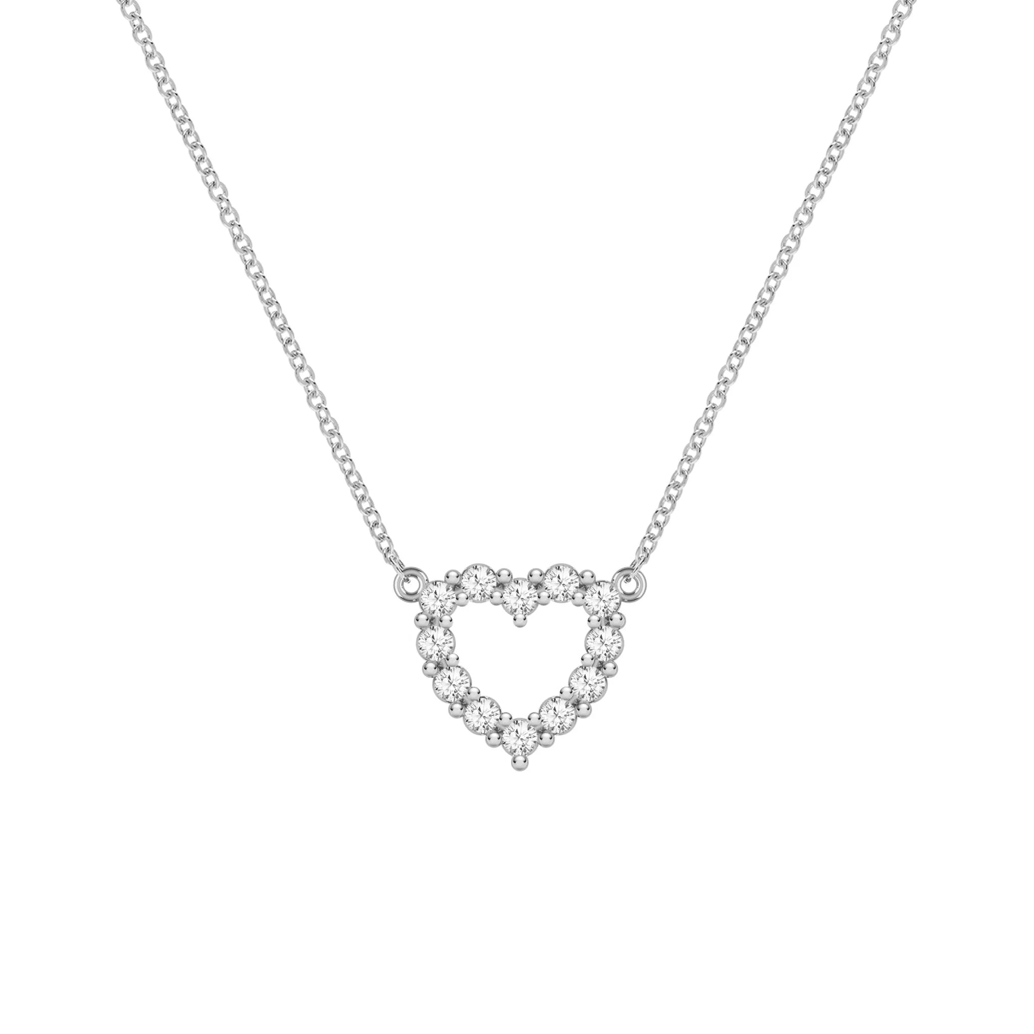 Rosecliff Small Heart White Topaz Necklace in 14k Gold (April) - Image 8