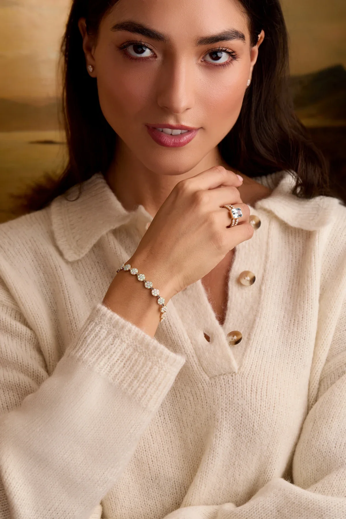 Rosecliff Tennis Opal Bracelet in 14k Gold (October) - Image 2
