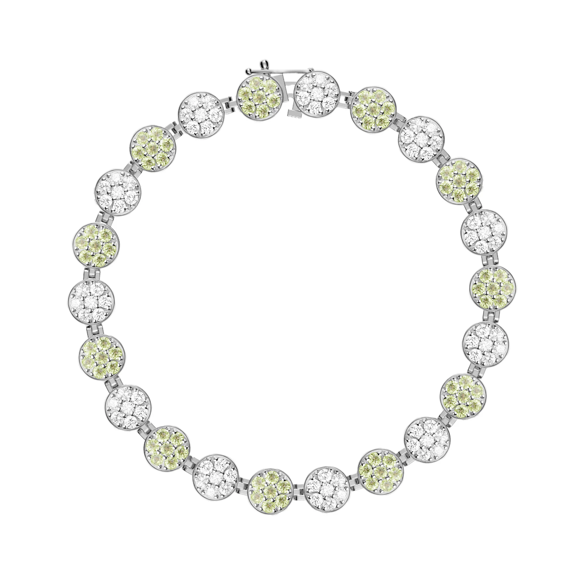 Rosecliff Tennis Diamond & Peridot Bracelet in 14k Gold (August) - Image 7