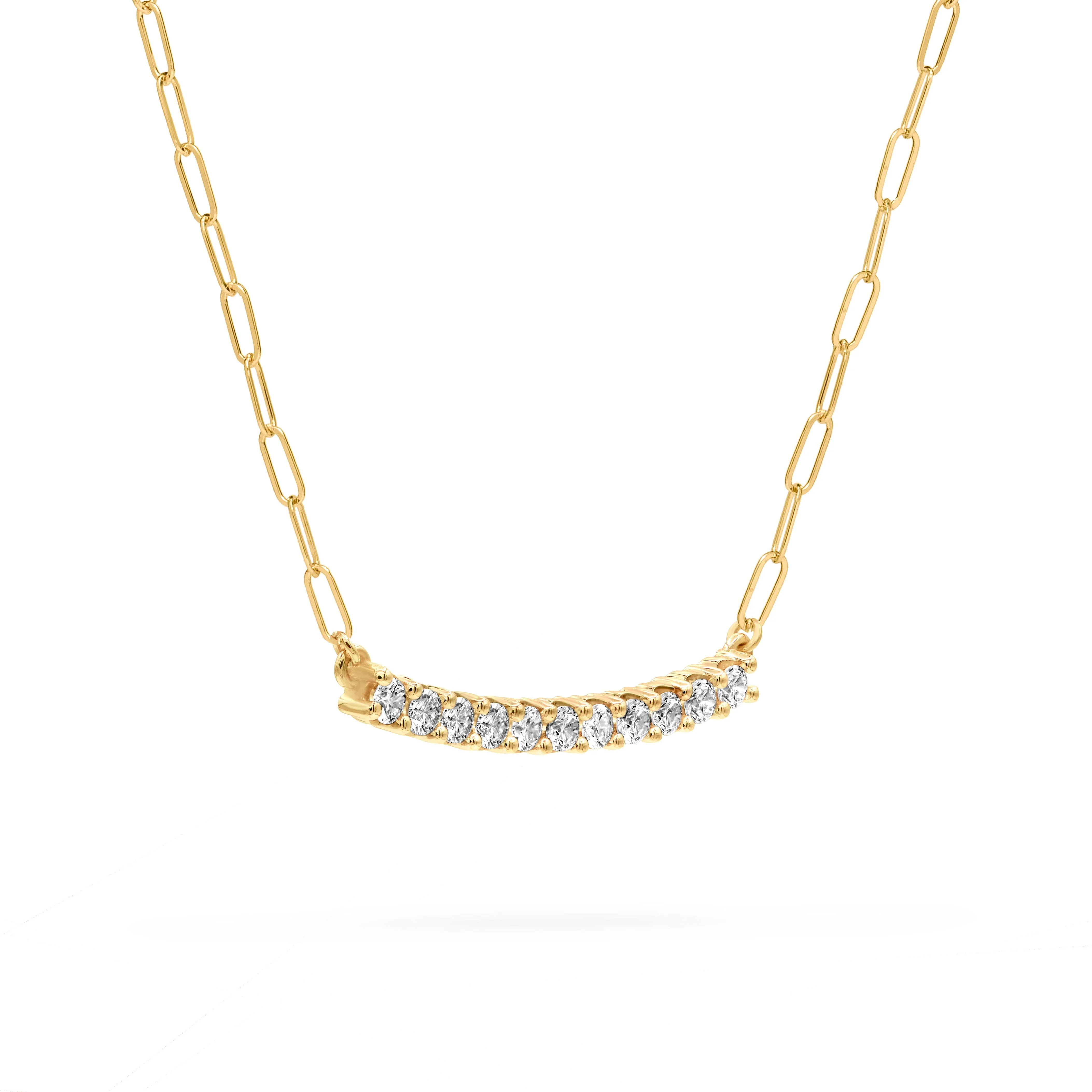 Rosecliff White Topaz Bar Adelaide Mini Necklace in 14k Gold (April) - Image 4