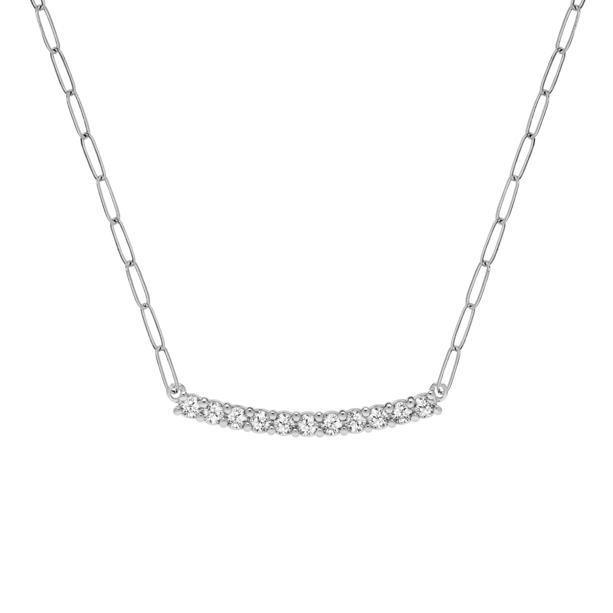 Rosecliff White Topaz Bar Adelaide Mini Necklace in 14k Gold (April) - Image 8