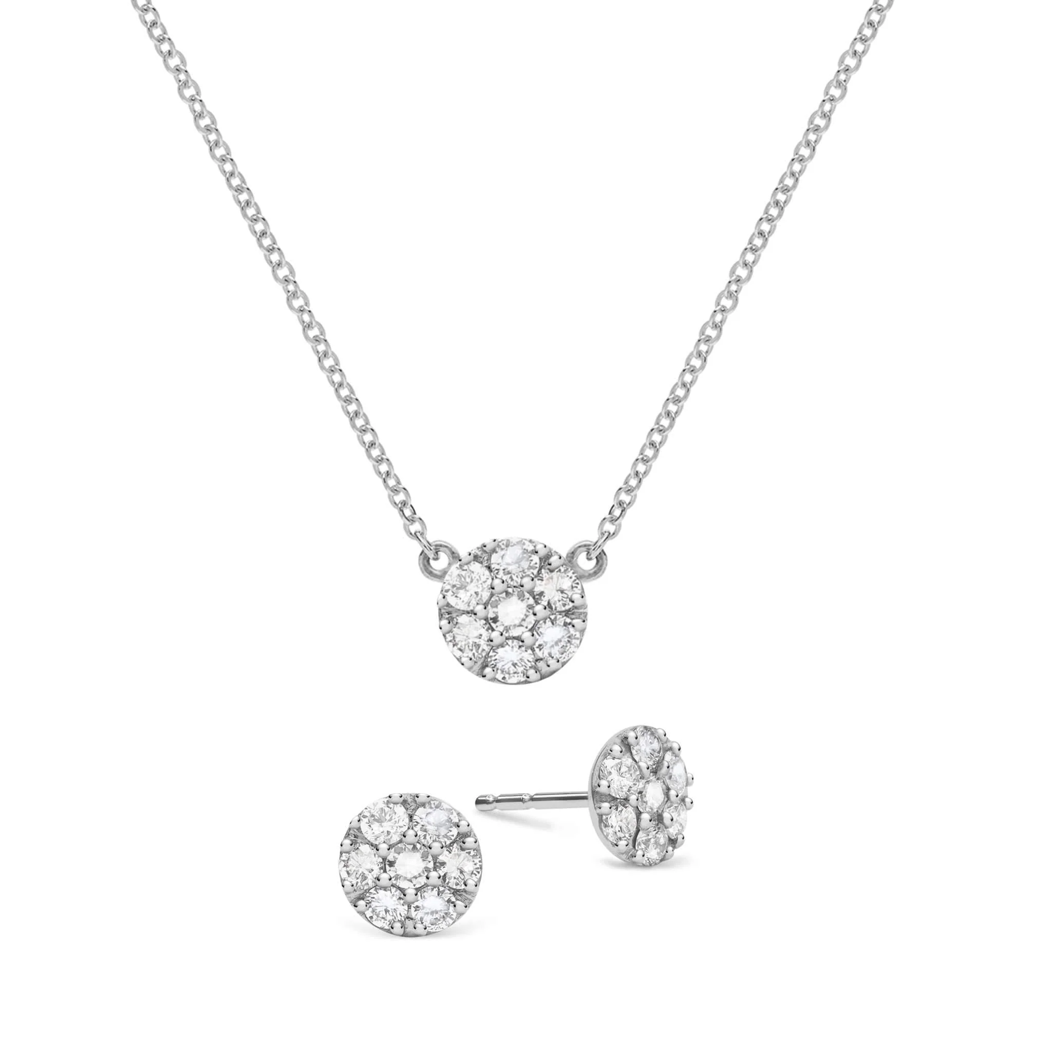 Rosecliff White Topaz Mini Necklace and Stud Earrings Set in 14k Gold (April) - Image 8
