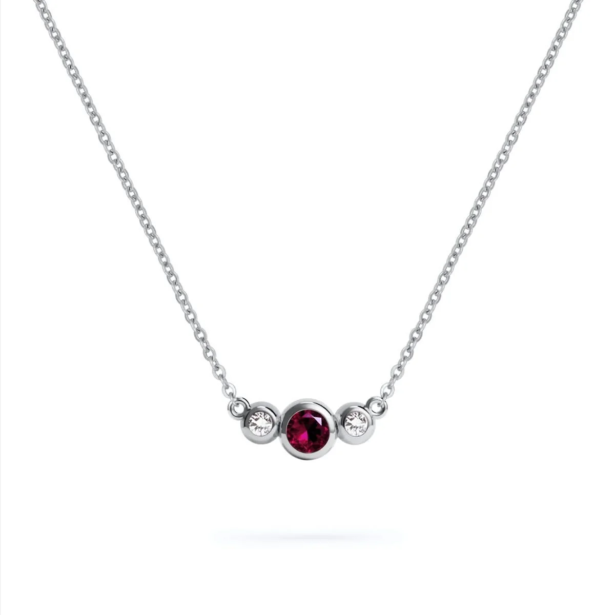 Barrington Ruby Necklace with Diamond Side Stones (July) - Image 7