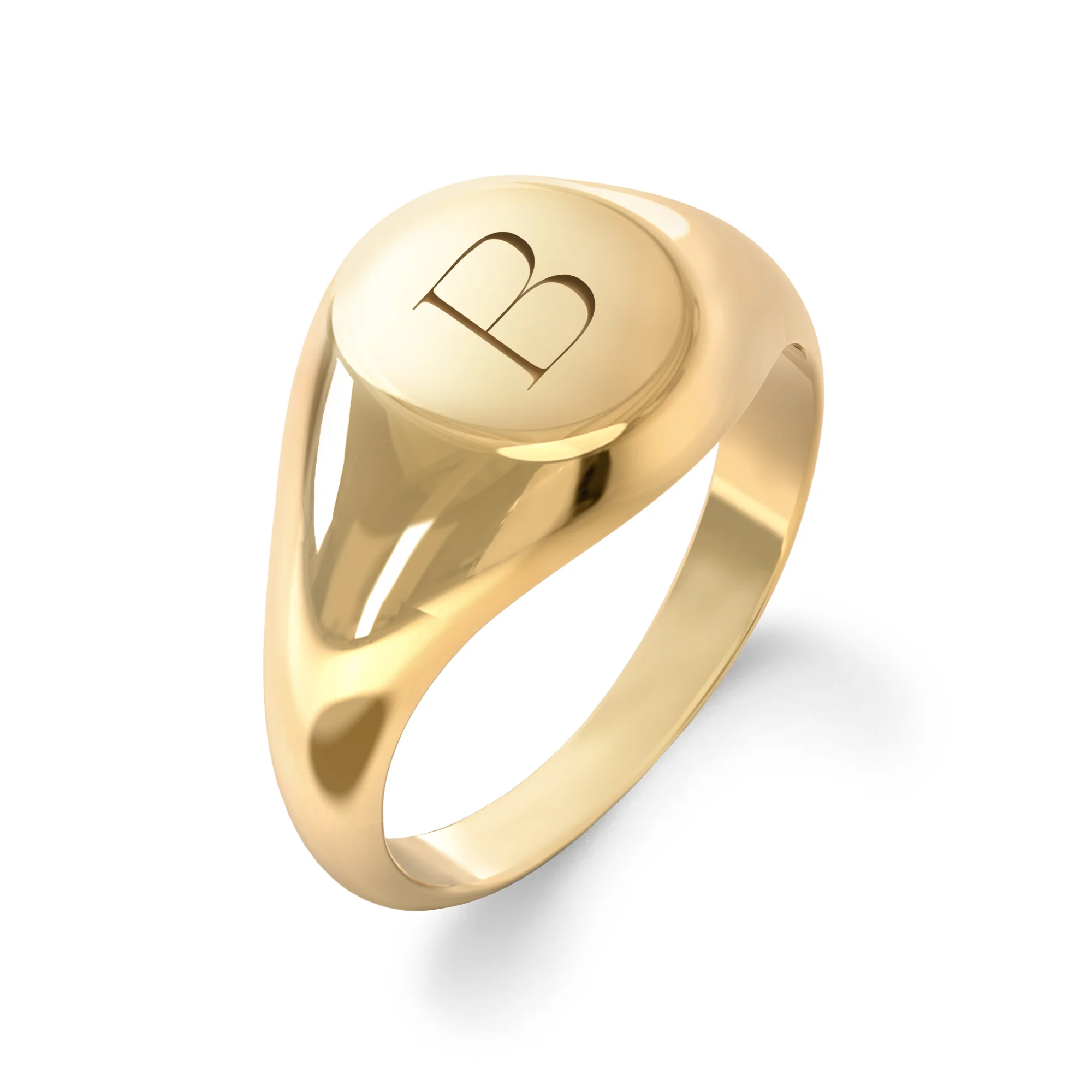 Signet Letter Ring in 14k Gold - Image 4
