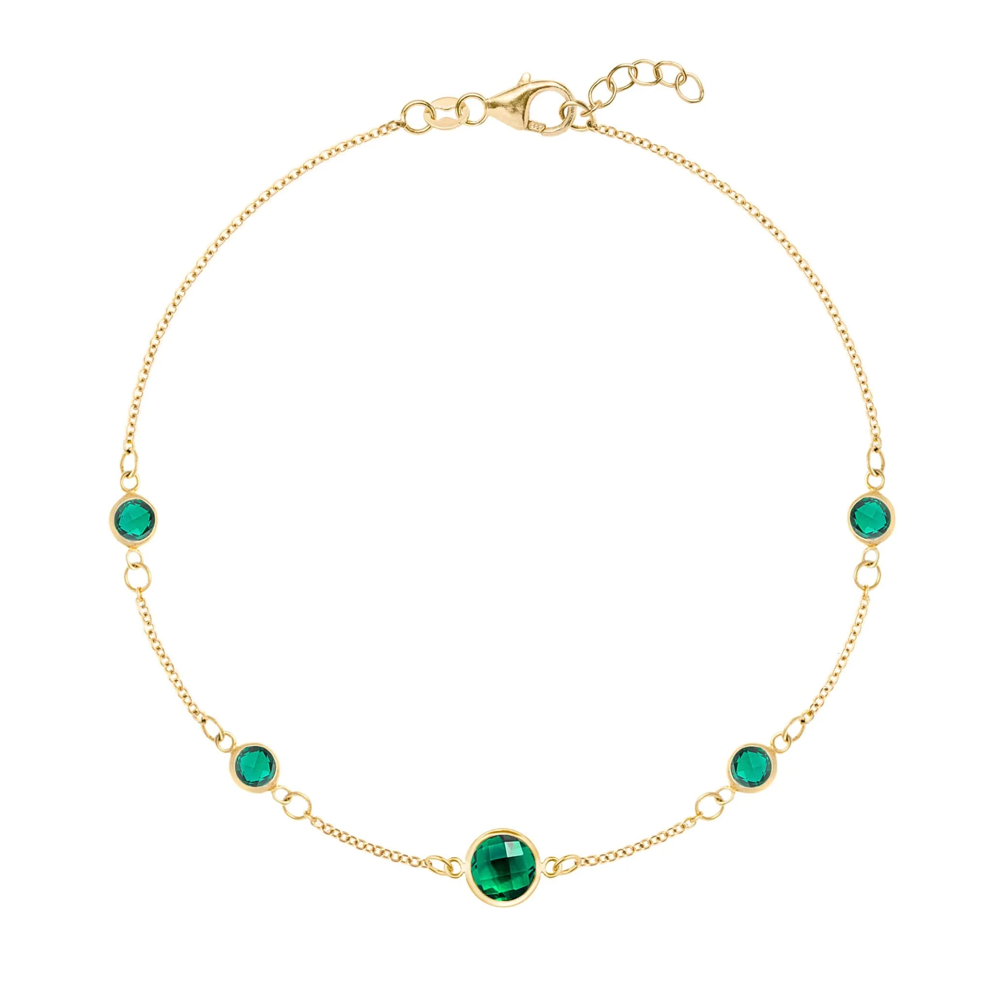 The Vault: 1 Grand & 4 Petite Emerald Bracelet, Yellow Gold Size Small