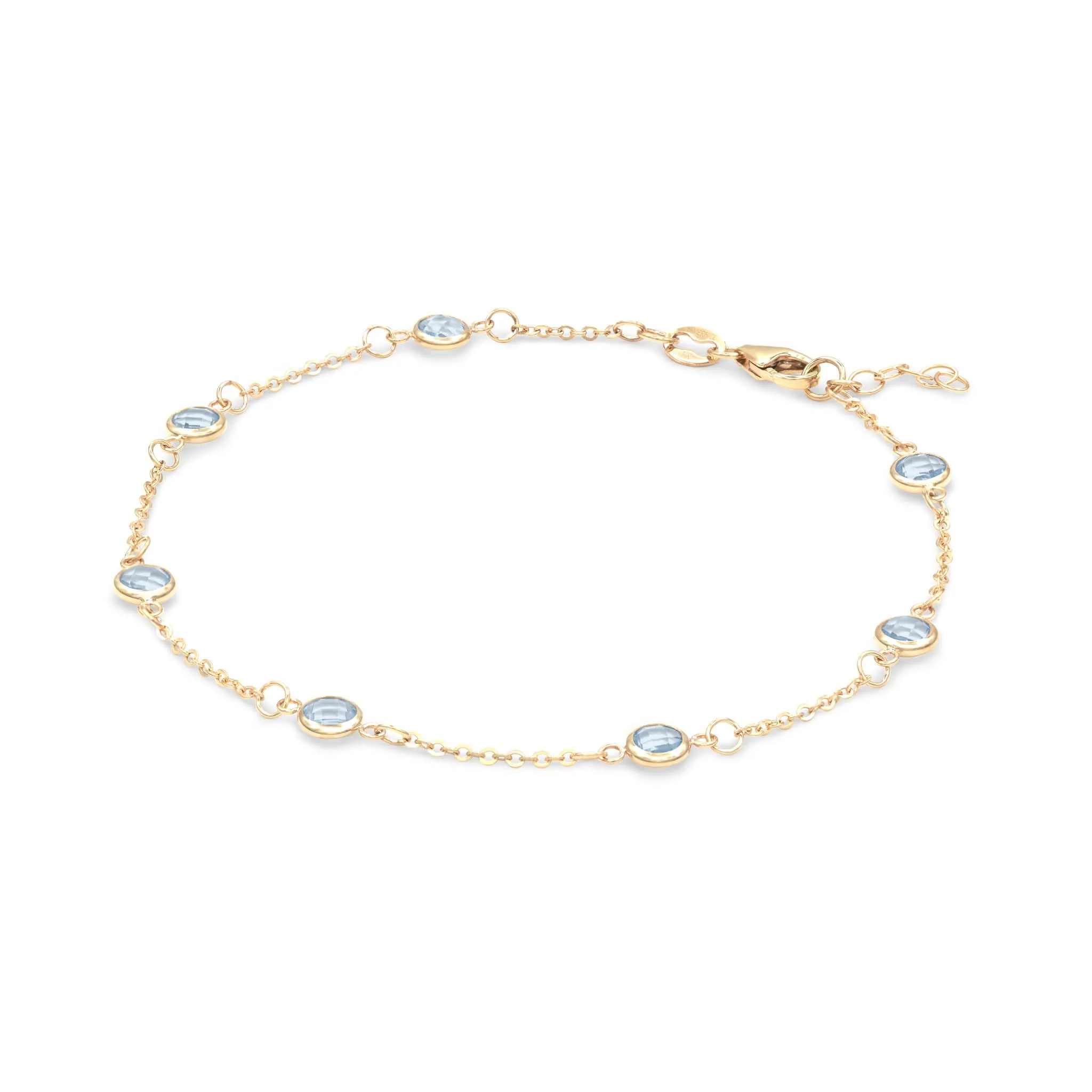 Bayberry 7 Aquamarine Bracelet in 14k Gold (March) - Image 4