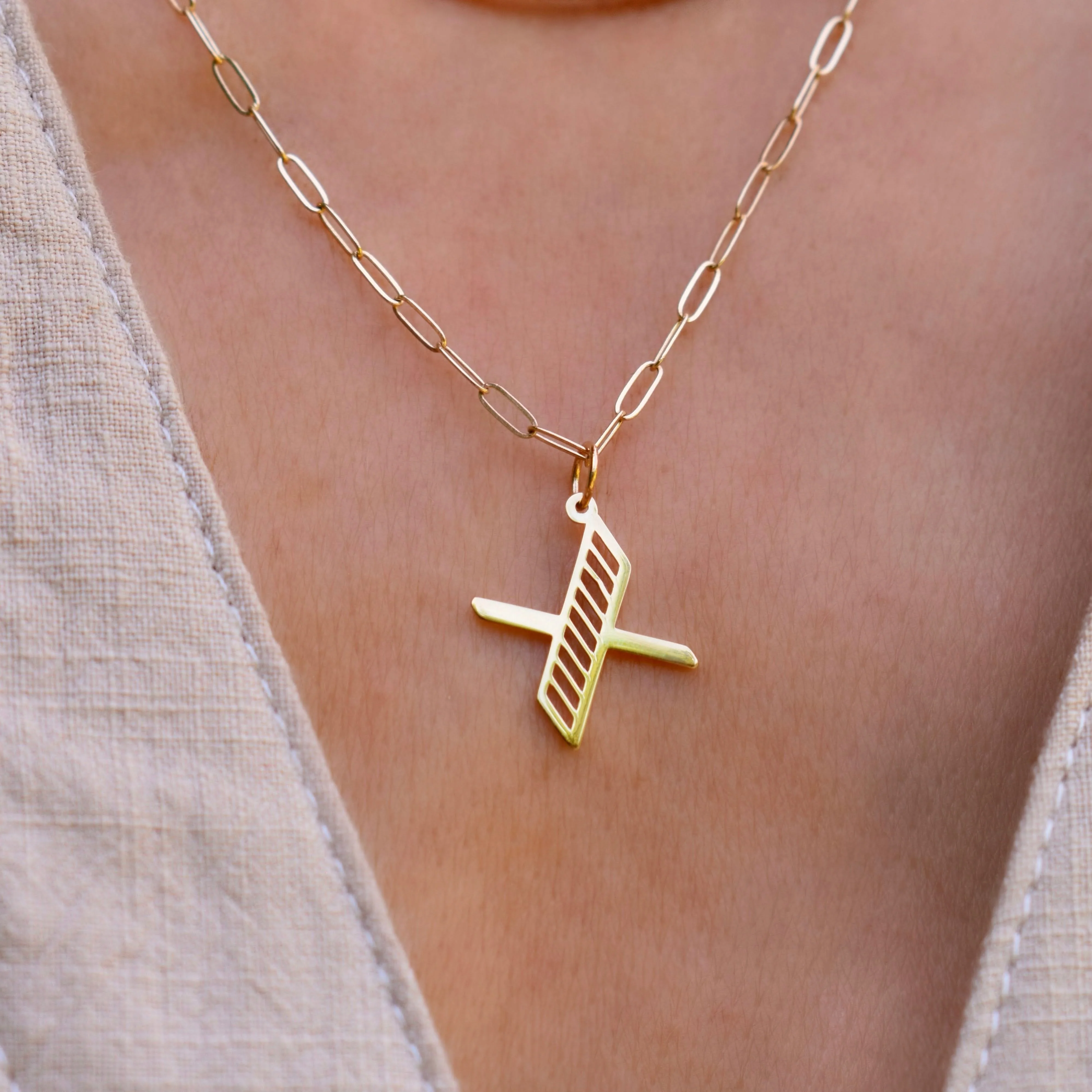 Essex Letter X Pendant in 14k Gold - Image 3