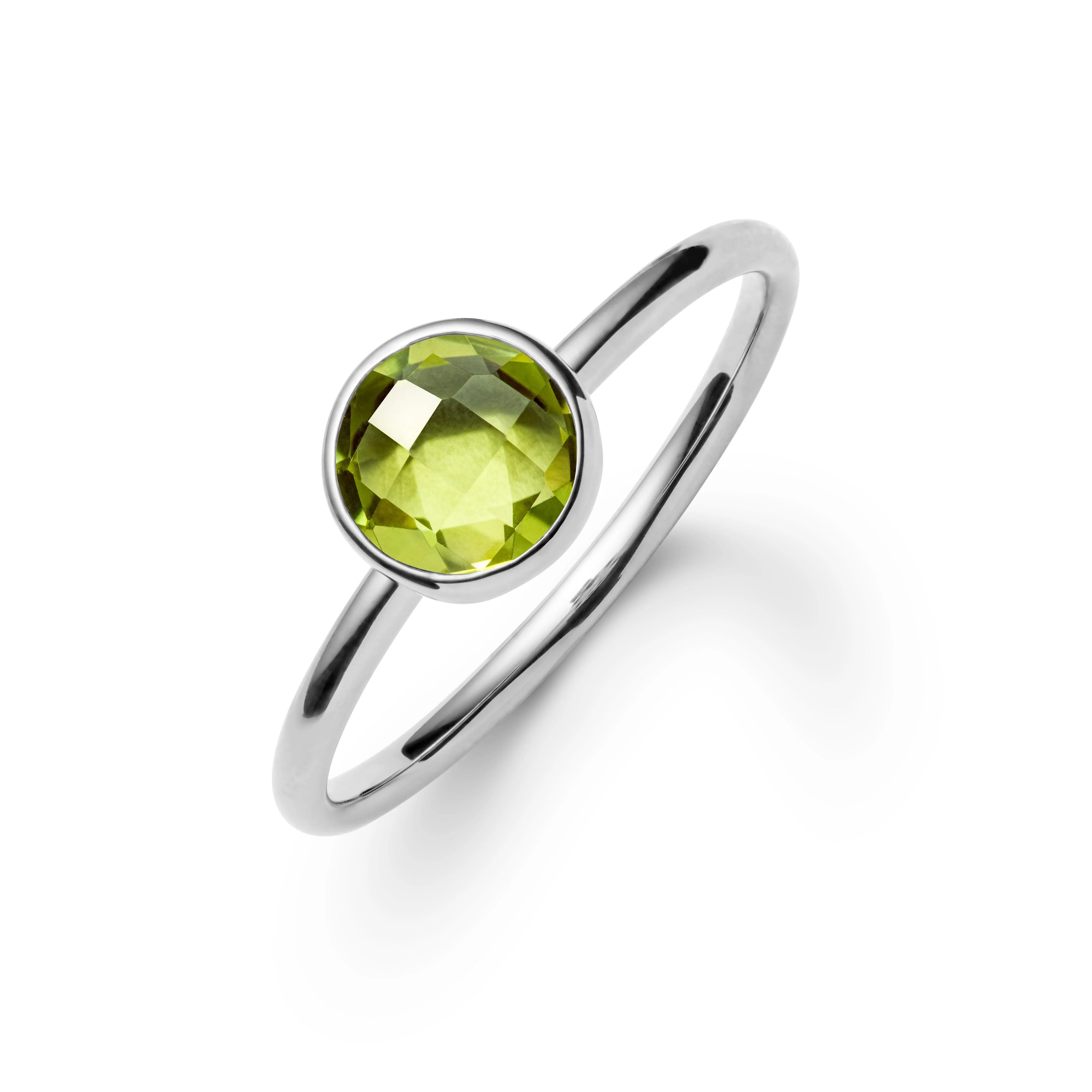 The Vault: Grand Peridot Ring, White Gold Size 6