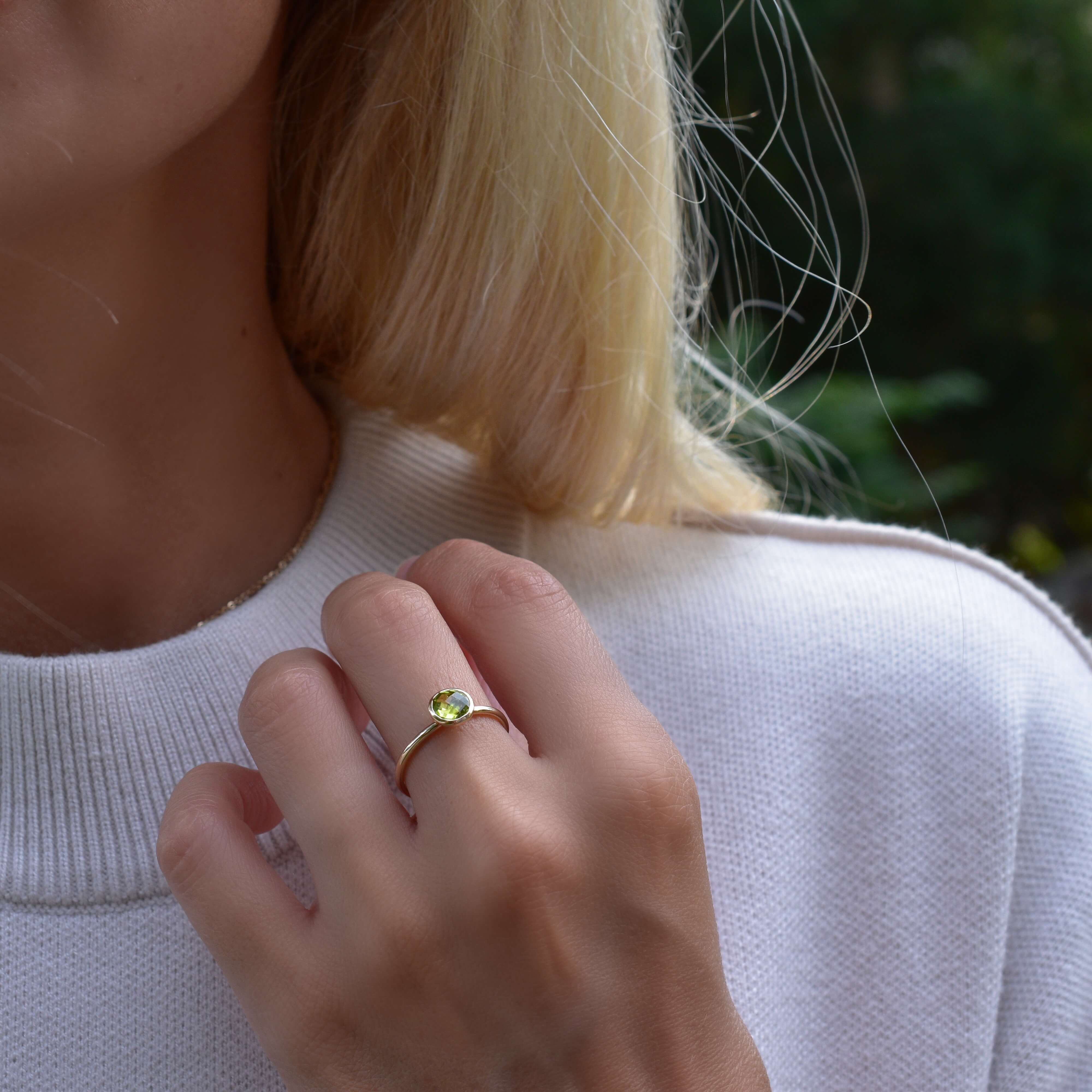 The Vault: Grand Peridot Ring, White Gold Size 6 - Image 2
