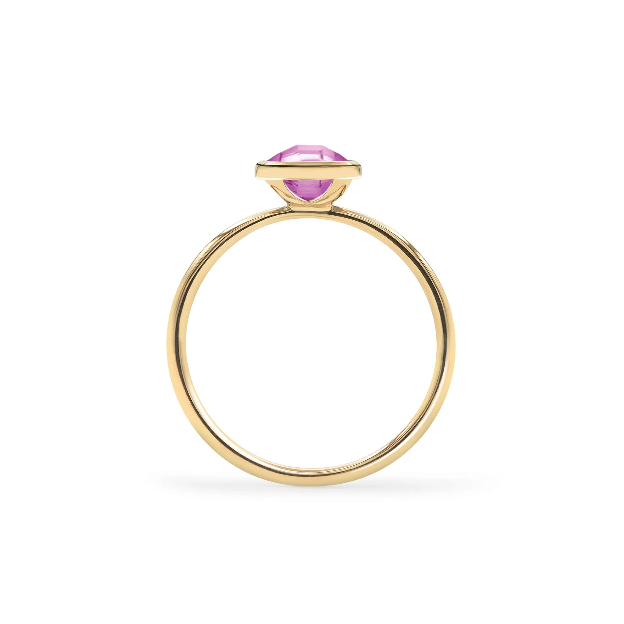 Grand Pink Sapphire Ring in 14k Gold (October) - Image 4