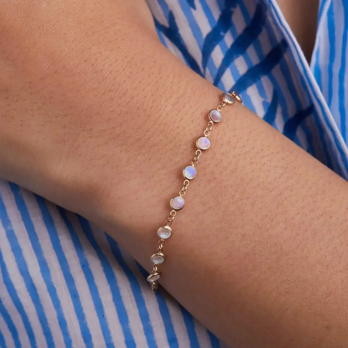 Newport Moonstone Bracelet in 14k Gold (June) - Image 3