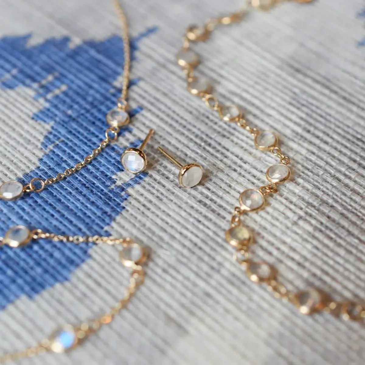 Newport Moonstone Necklace in 14k Gold (June) - Image 11
