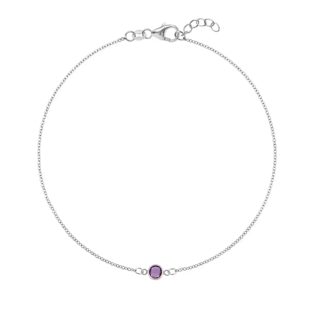 Petite 1 Amethyst Bracelet in 14k Gold (February) - Image 7