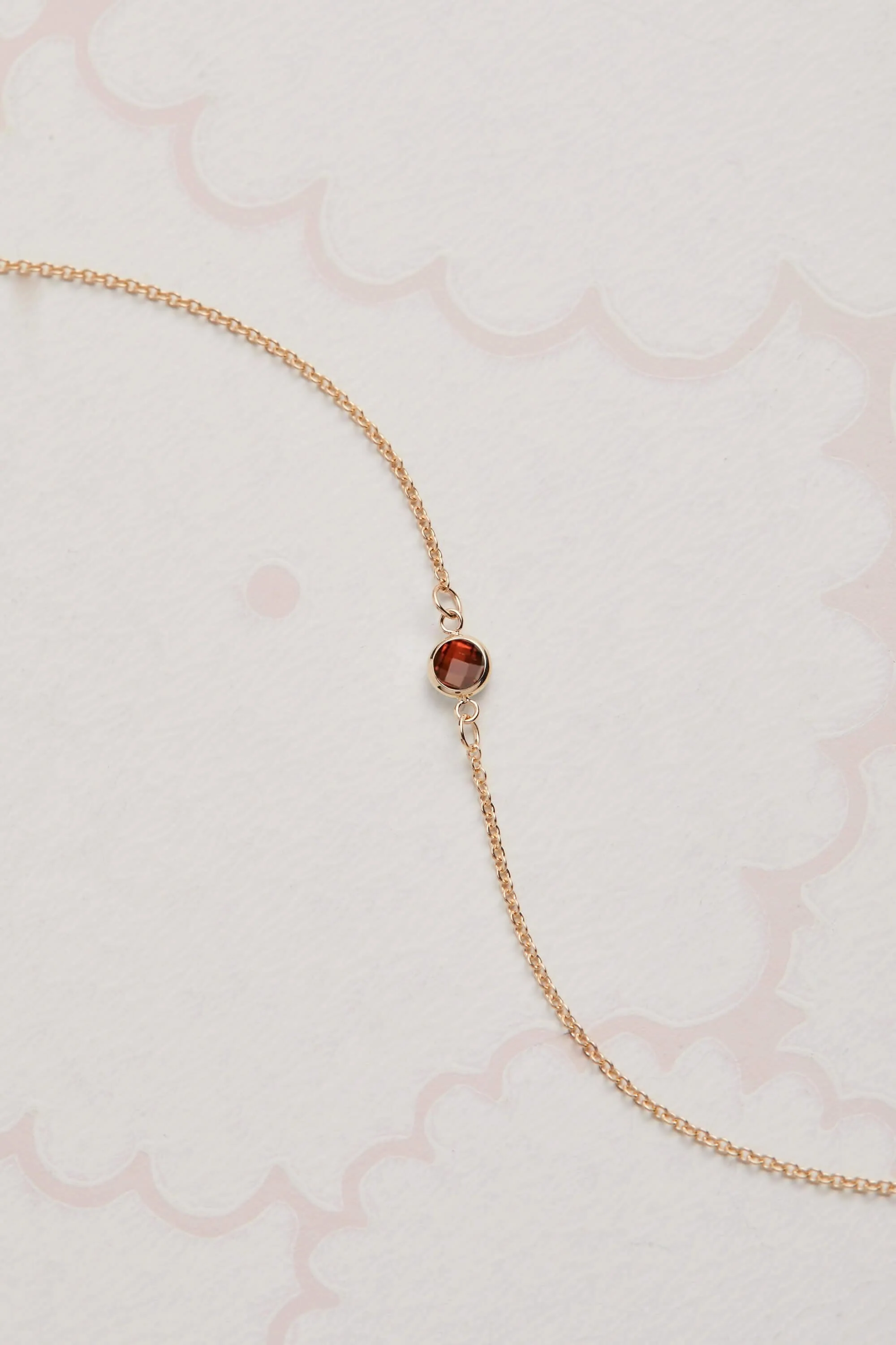 Petite 1 Garnet Necklace in 14k Gold (January) - Image 7