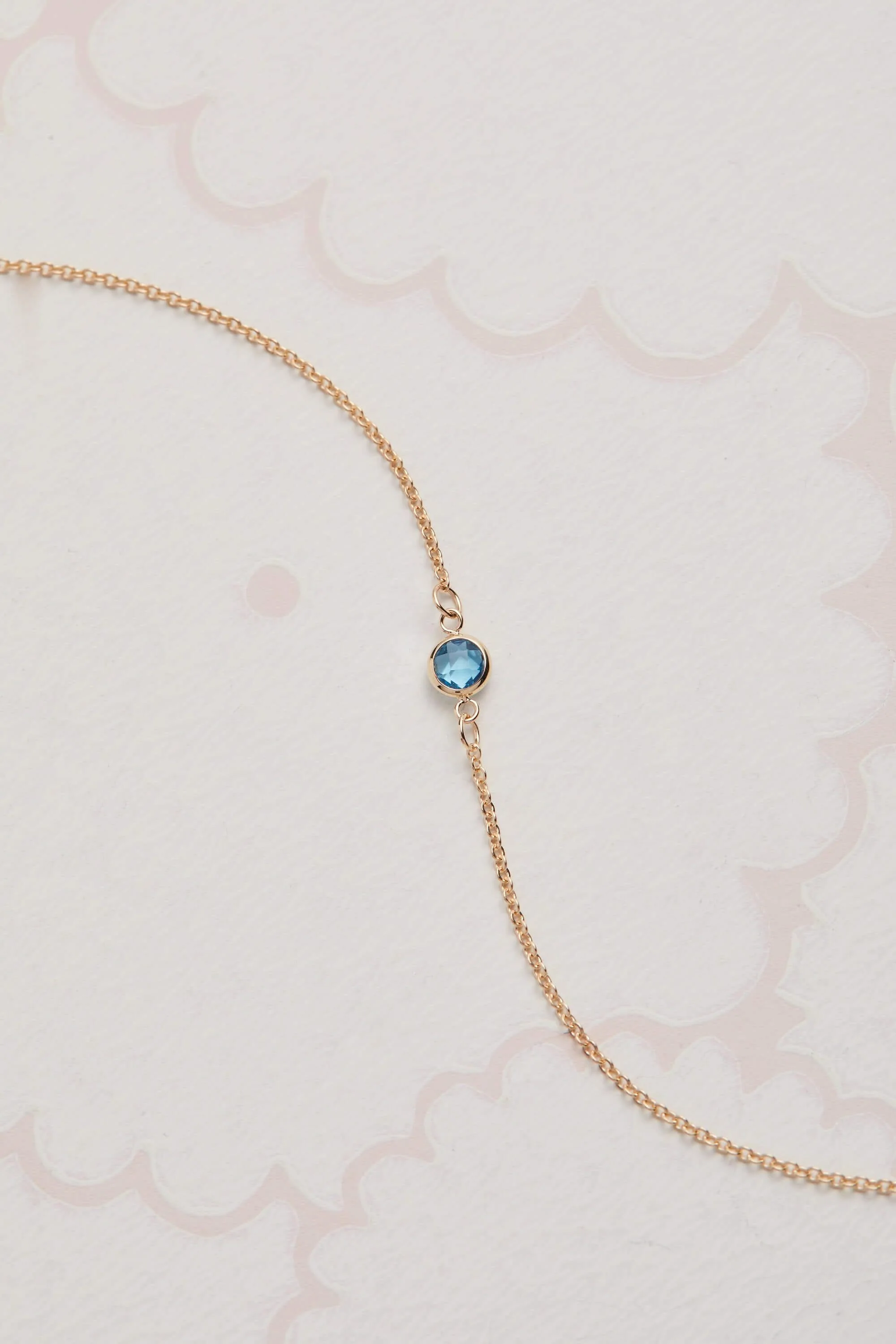Petite 1 Nantucket Blue Topaz Necklace in 14k Gold (December) - Image 7