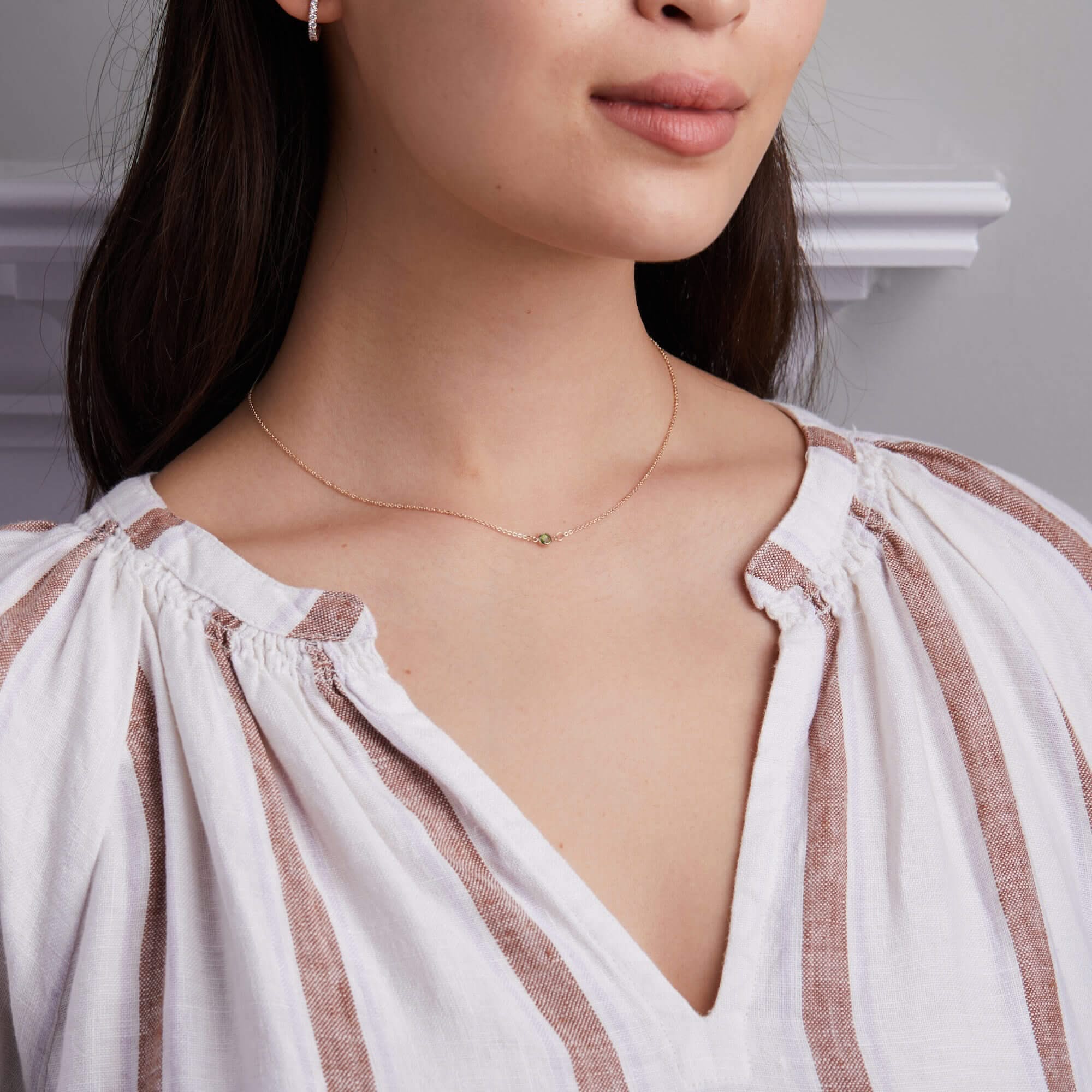 The Vault: Petite 1 Peridot Necklace, Size Medium White Gold - Image 2
