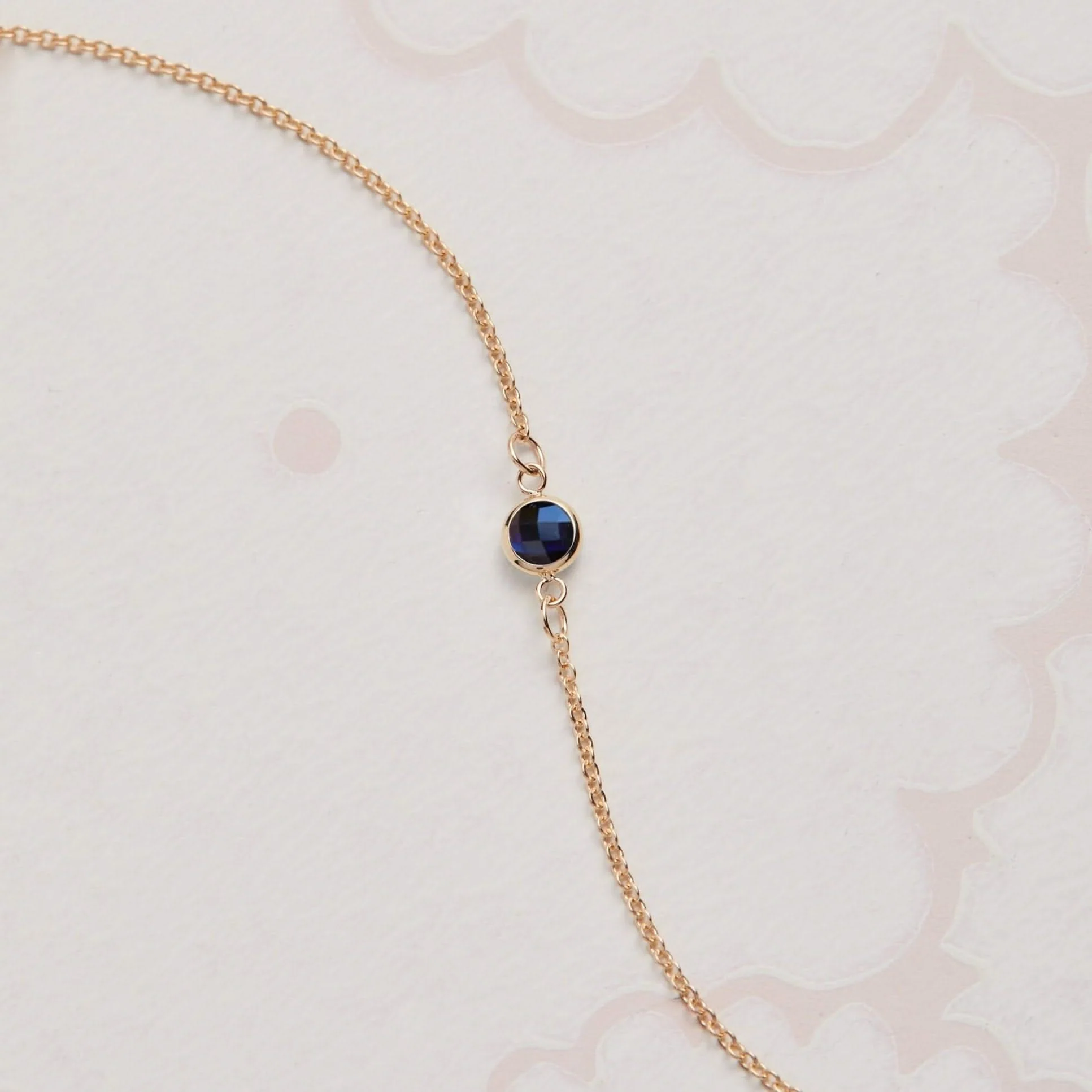 Petite 1 Sapphire Bracelet in 14k Gold (September) - Image 6