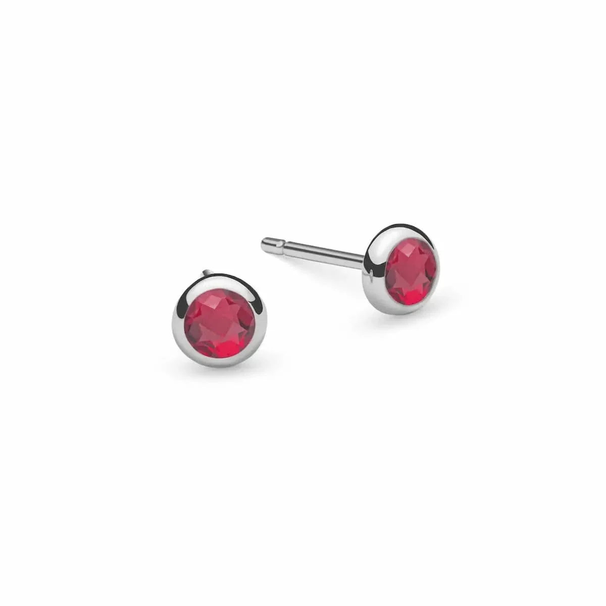 The Vault: Petite Ruby Stud Earrings, White Gold