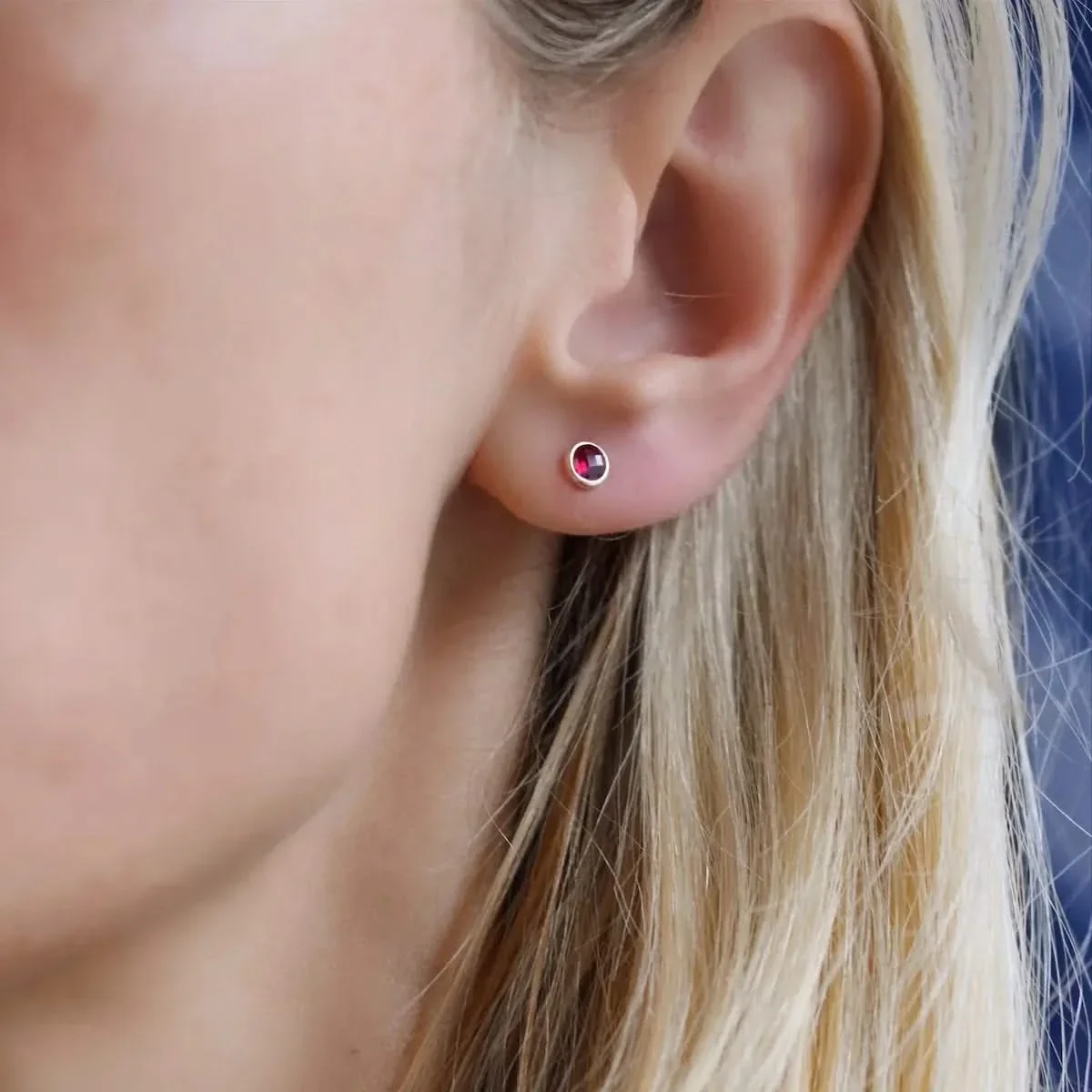 The Vault: Petite Ruby Stud Earrings, White Gold - Image 7