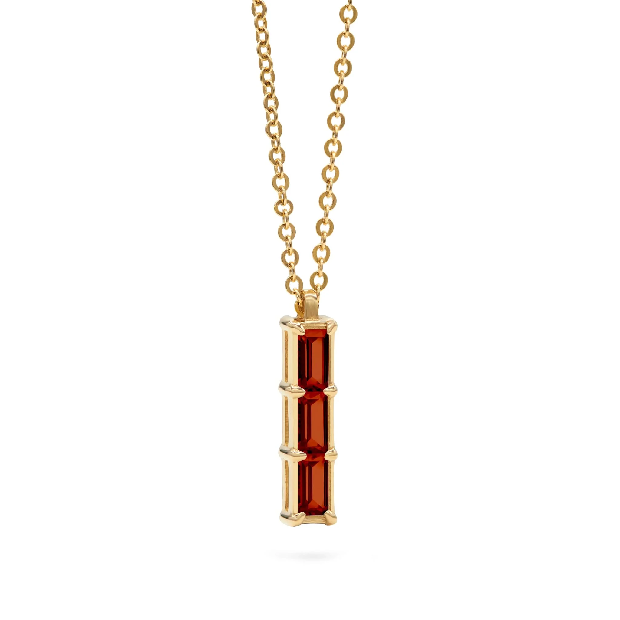 The Vault: Providence 3 Garnet Pendant, Yellow Gold Size Medium - Image 4