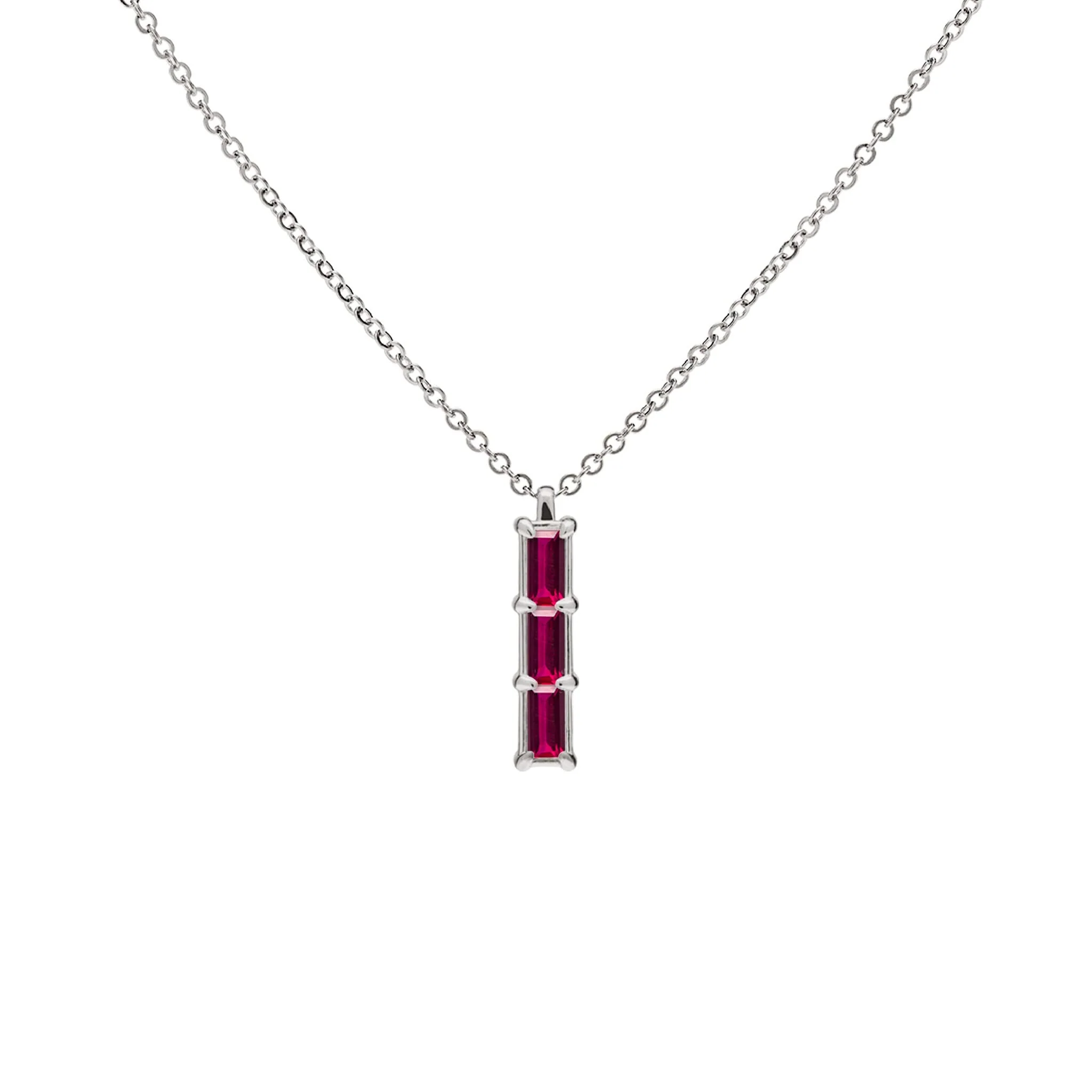 The Vault: Providence 3 Ruby Pendant, White Gold Size Medium