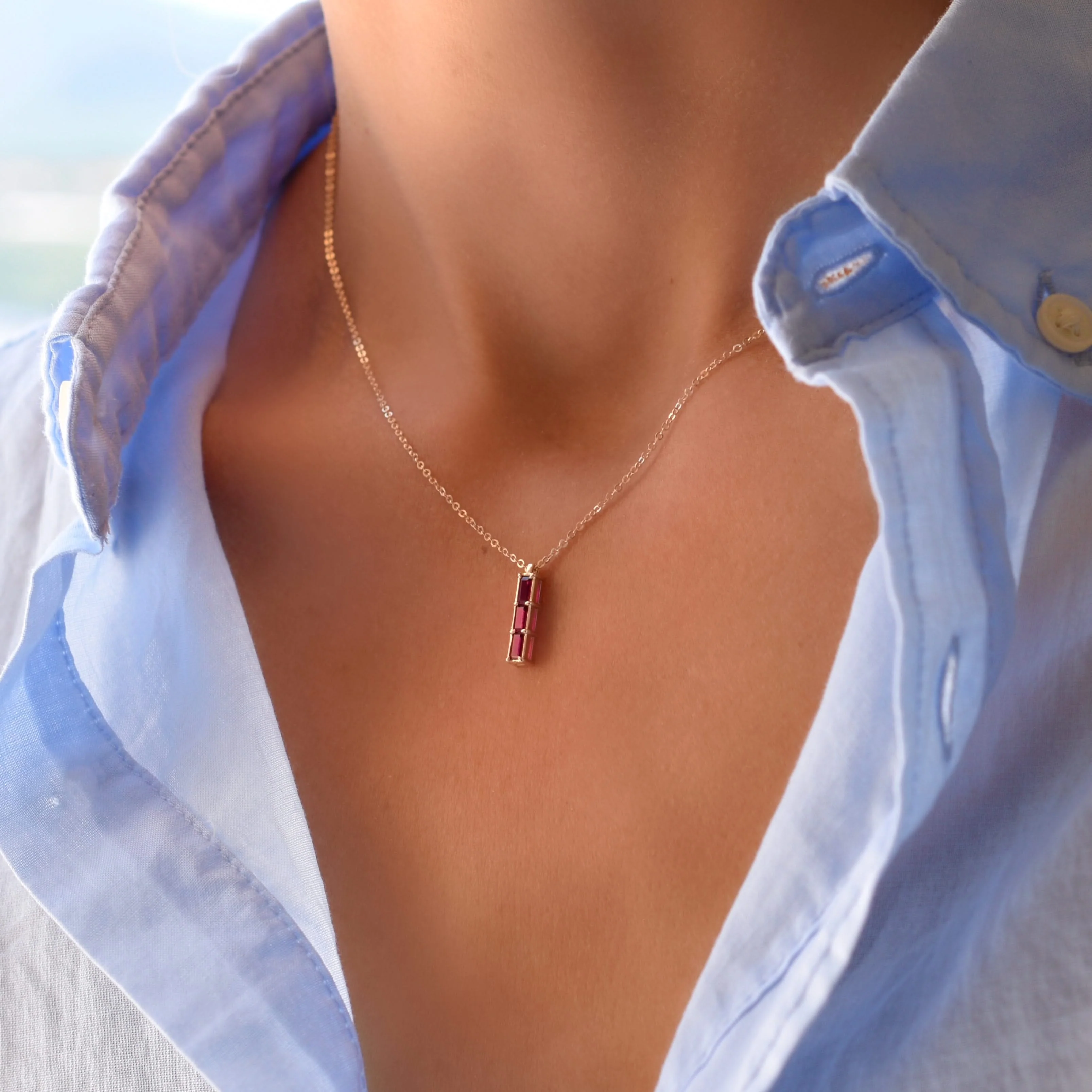 The Vault: Providence 3 Ruby Pendant, White Gold Size Medium - Image 5