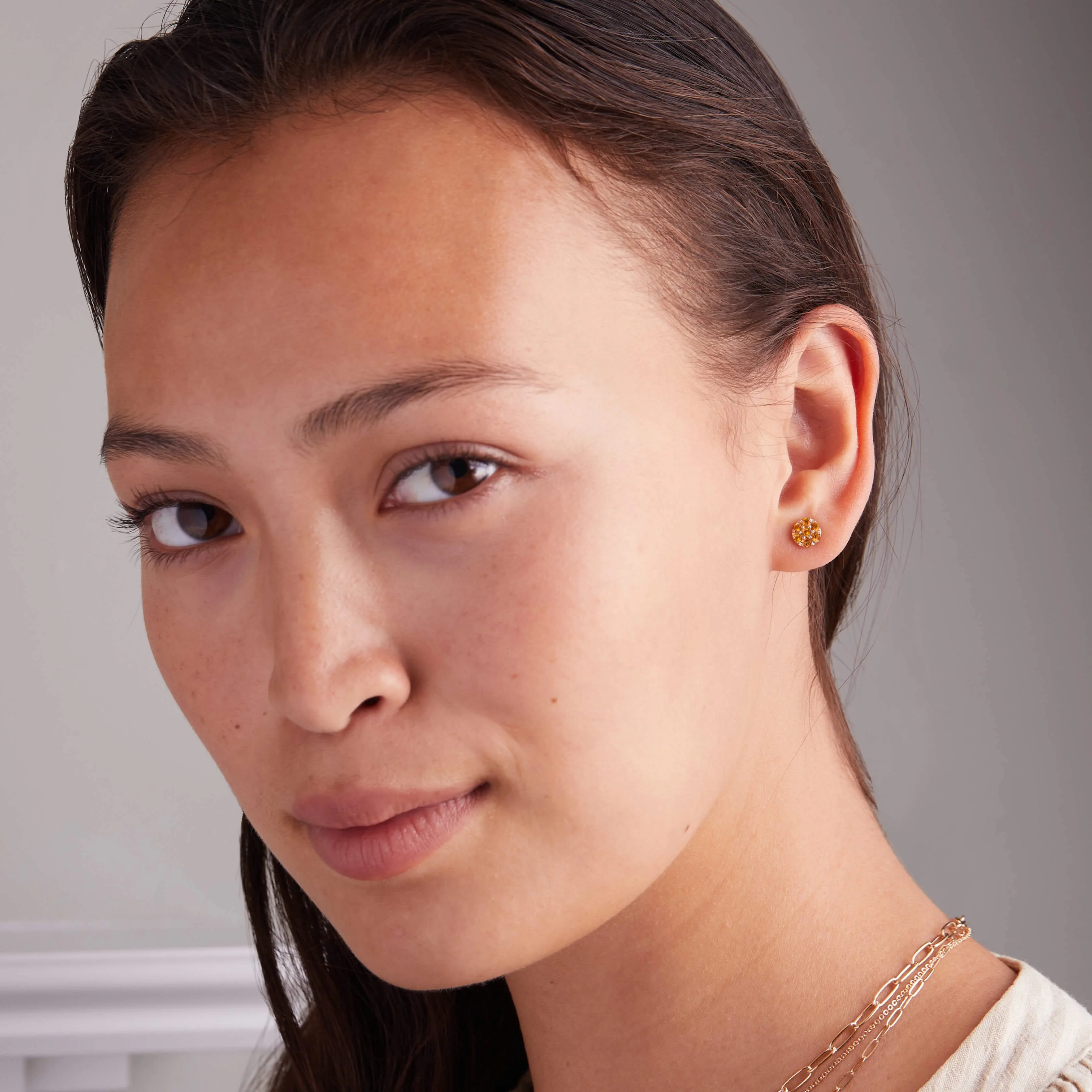 Rosecliff Citrine Mini Necklace and Stud Earrings Set in 14k Gold (November) - Image 6